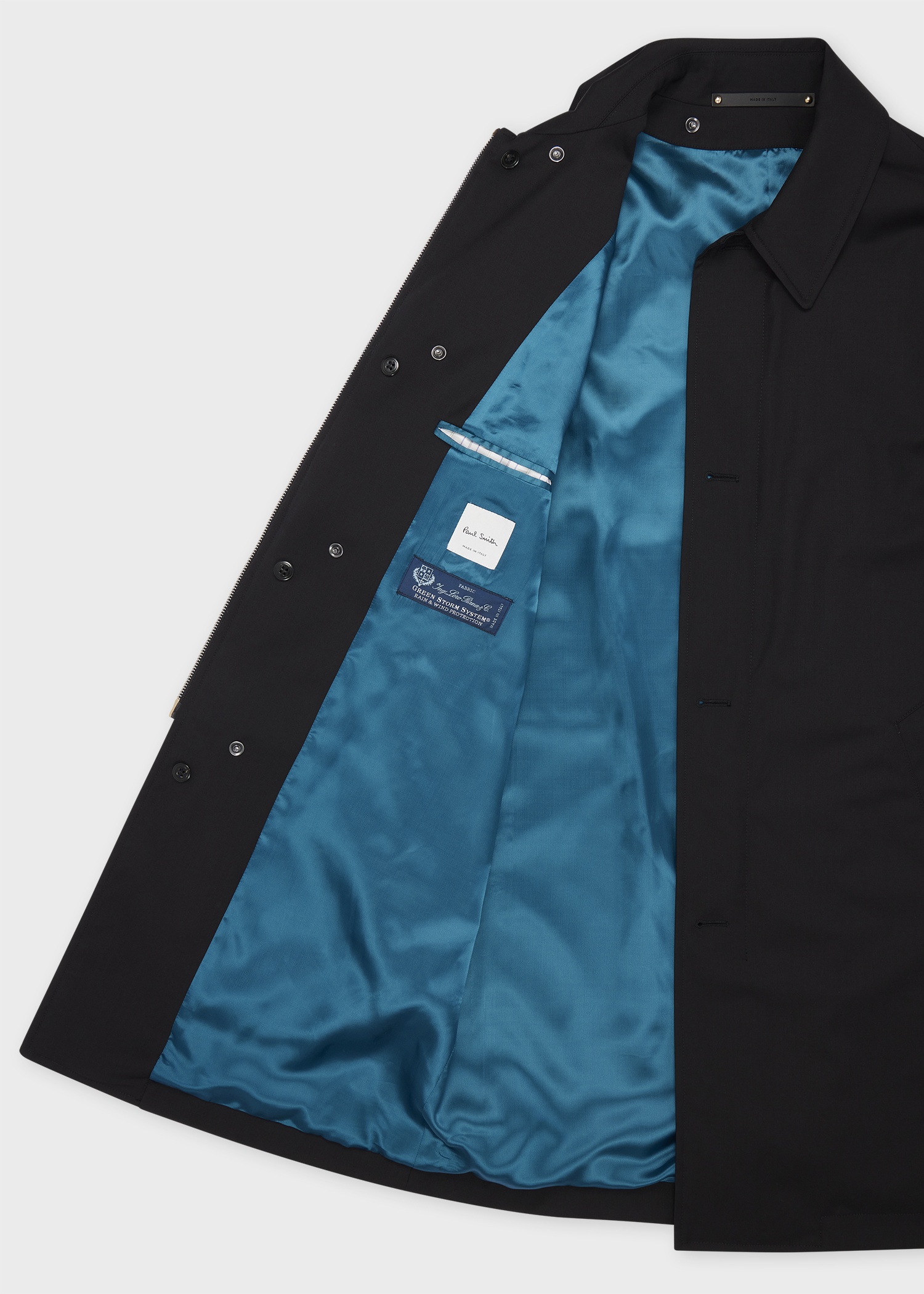Black 'Storm System' Wool Mac With Detachable Gilet - 6