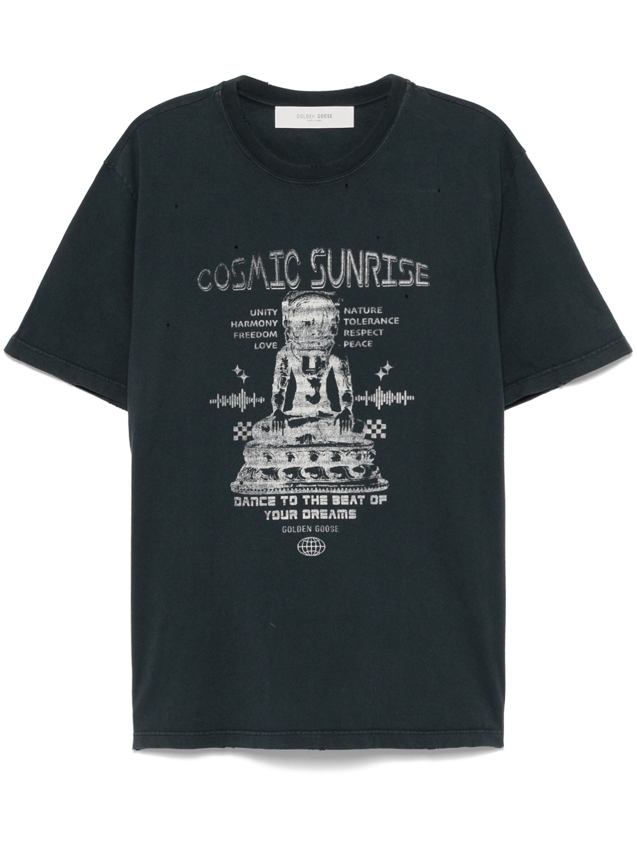 Golden Goose Men Journey M`S T-Shirt Regular Dyed Printed Organic Gauze Cotton Jersey - 4