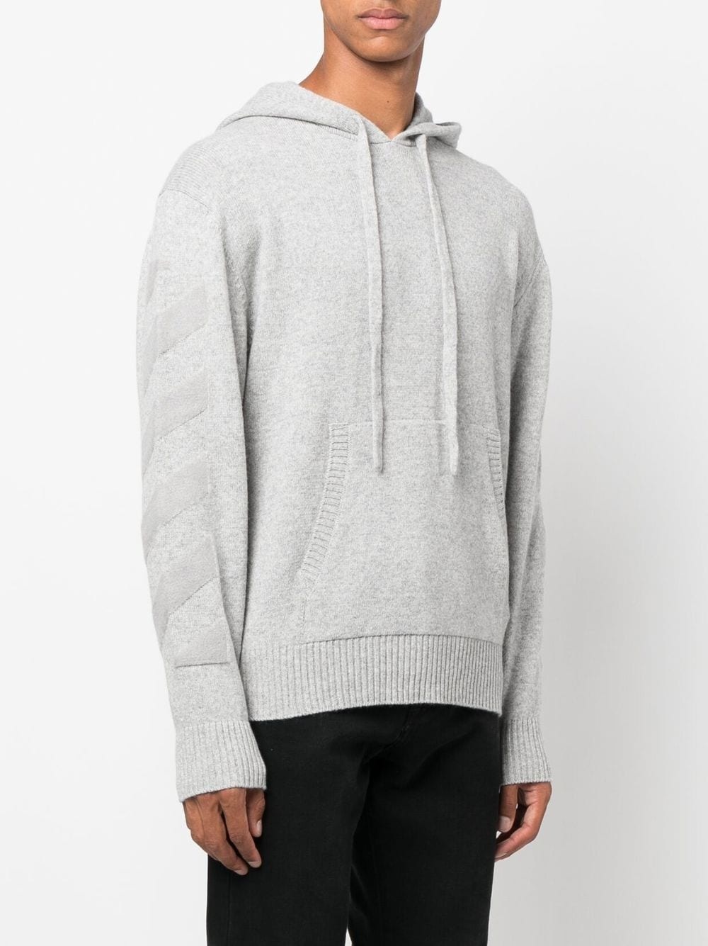 arrow-motif cashmere hoodie - 4