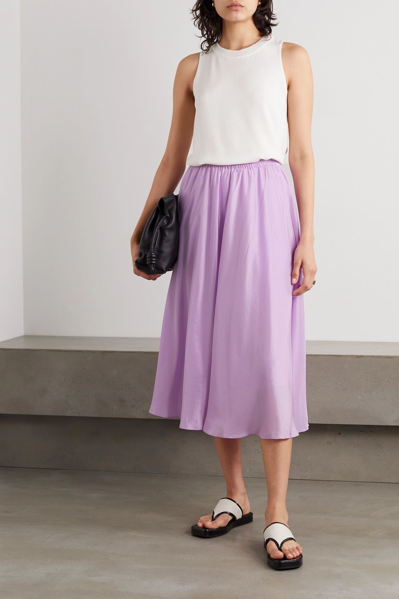 Silk-habotai midi skirt - 2