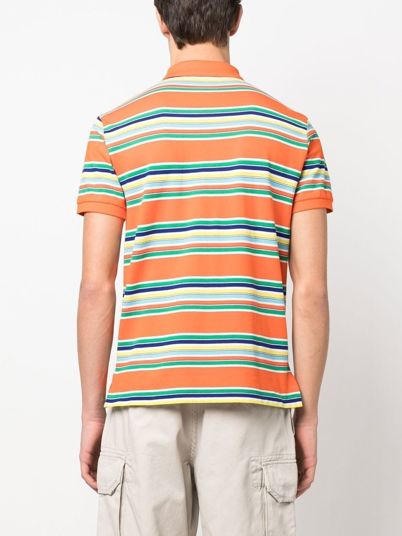 stripe-print short-sleeved polo shirt 4
