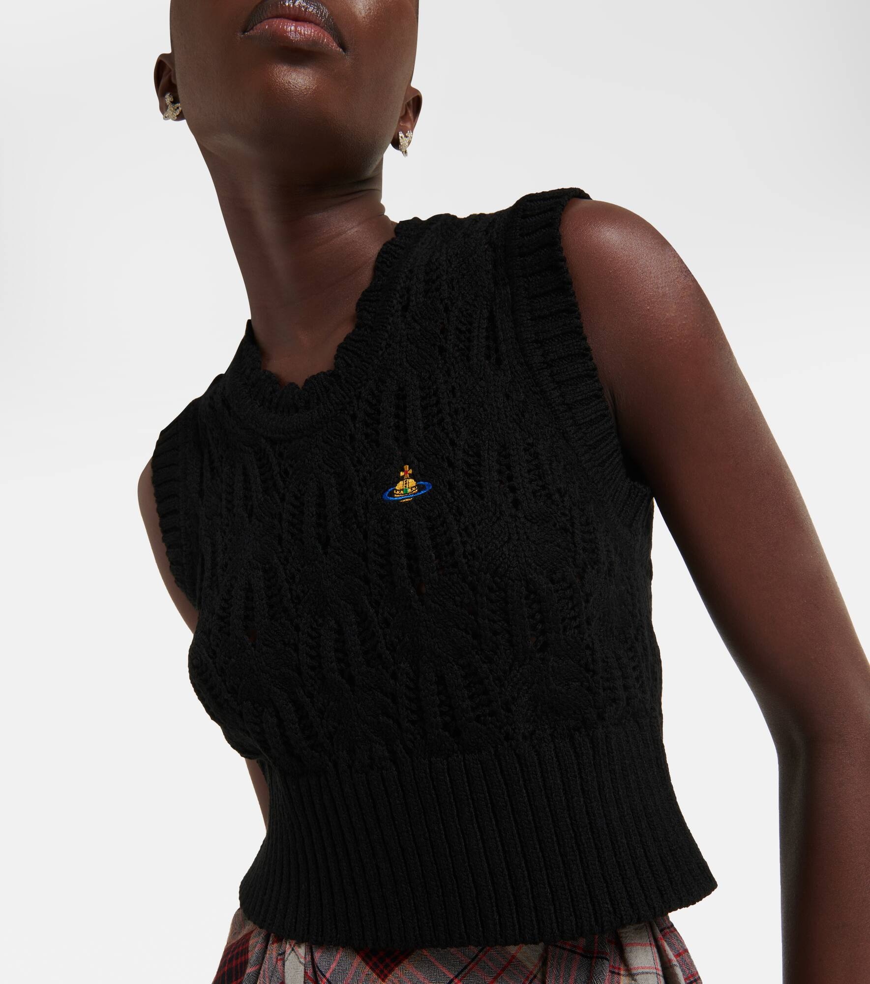 Samantha open-knit wool crop top - 5