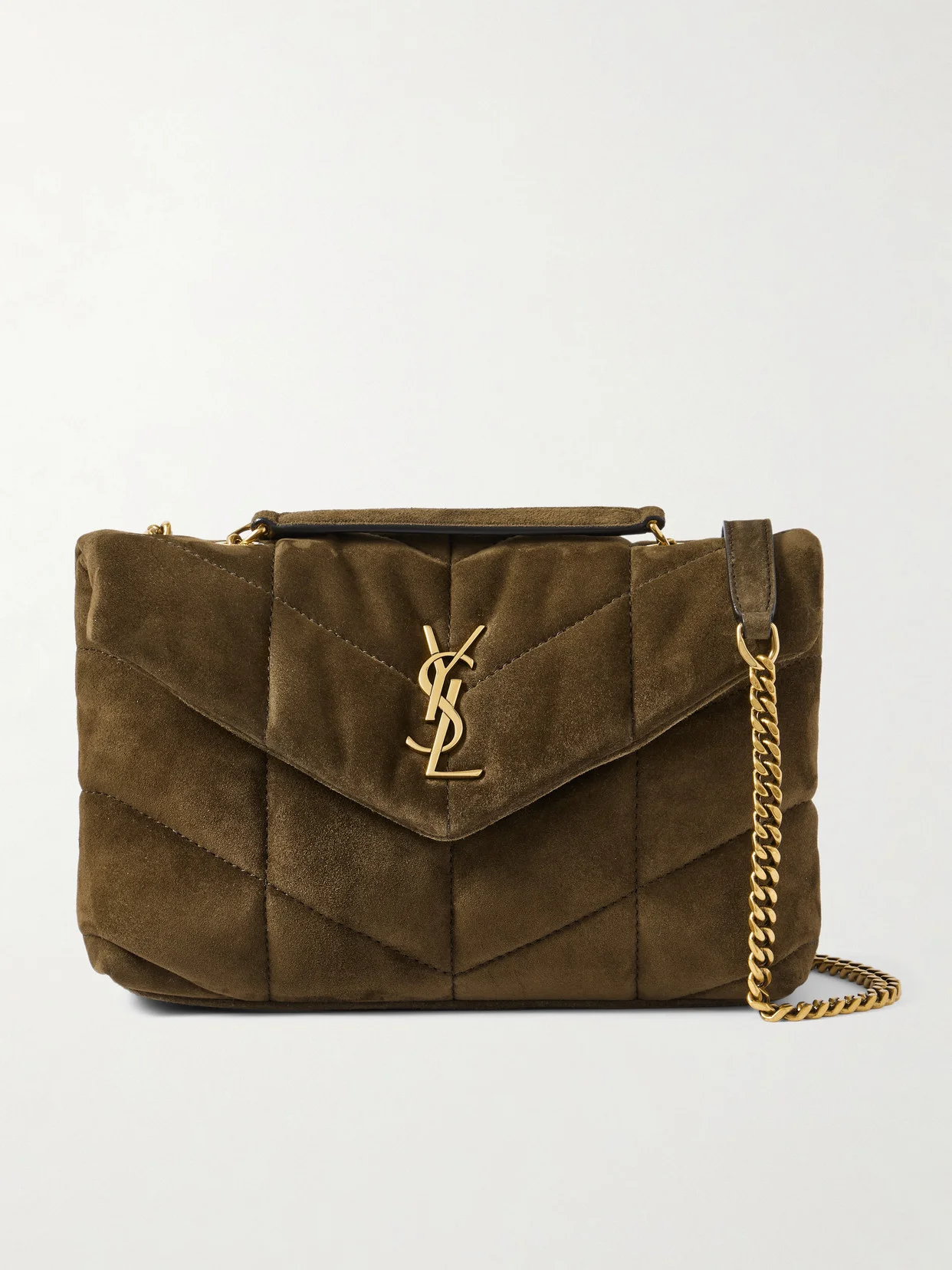 Puffer Toy Quilted Leather-trimmed Suede Shoulder Bag - 1
