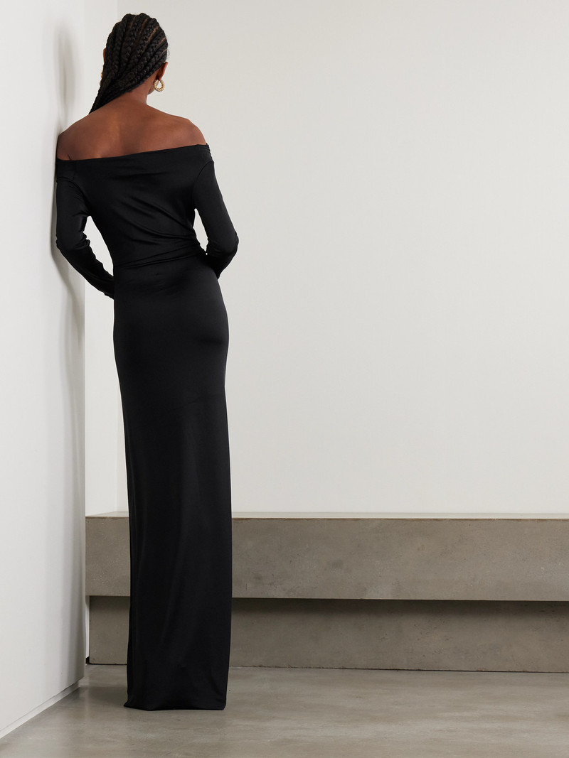 Off-the-shoulder Draped Satin Gown 3