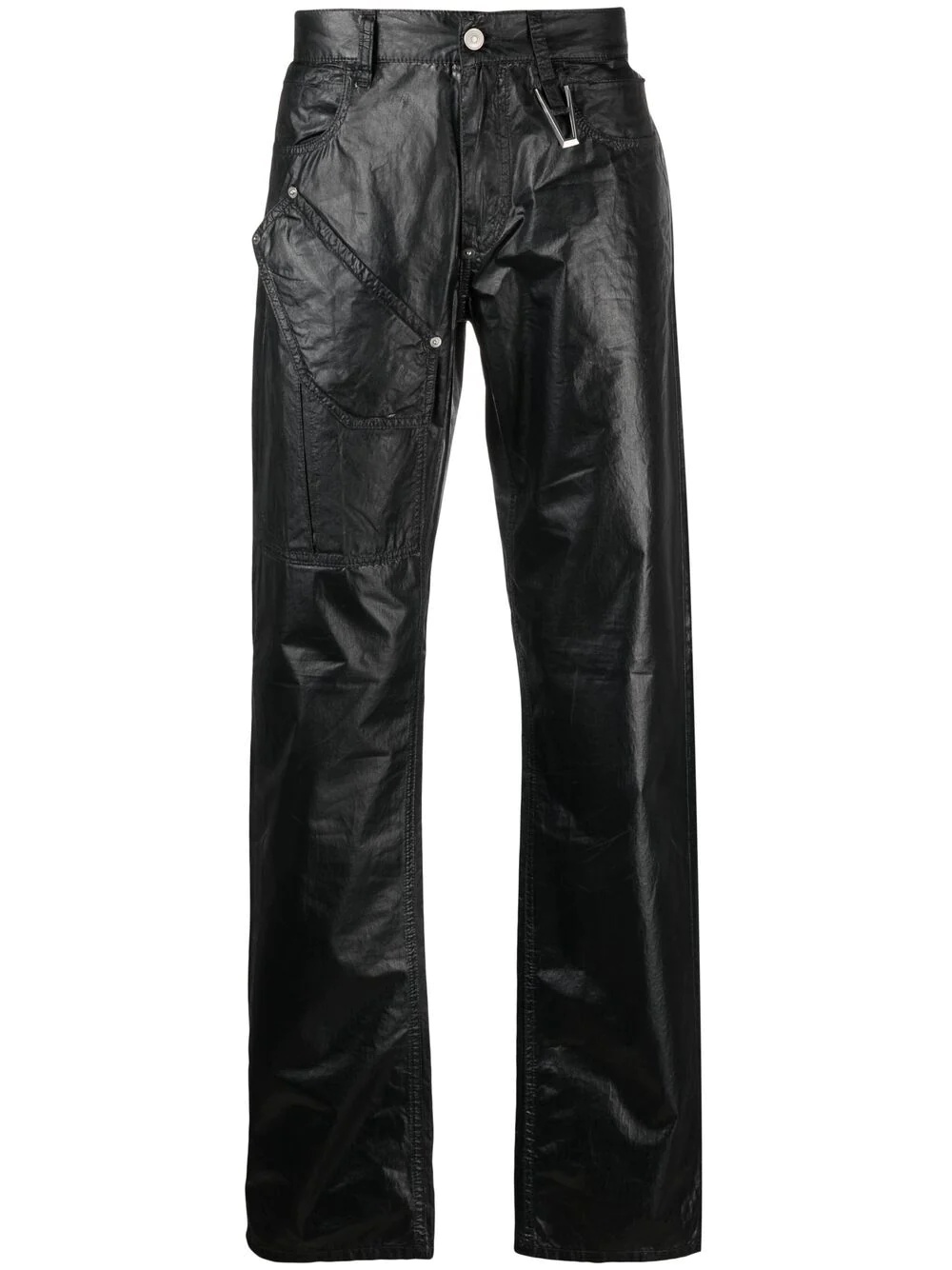 mid-rise straight-leg trousers - 1