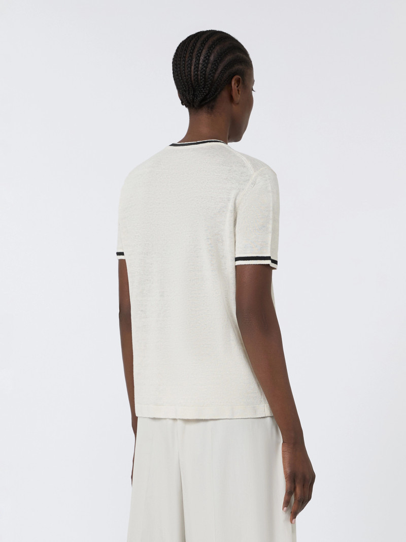NORDICA Pure linen yarn sweater - WHITE 4