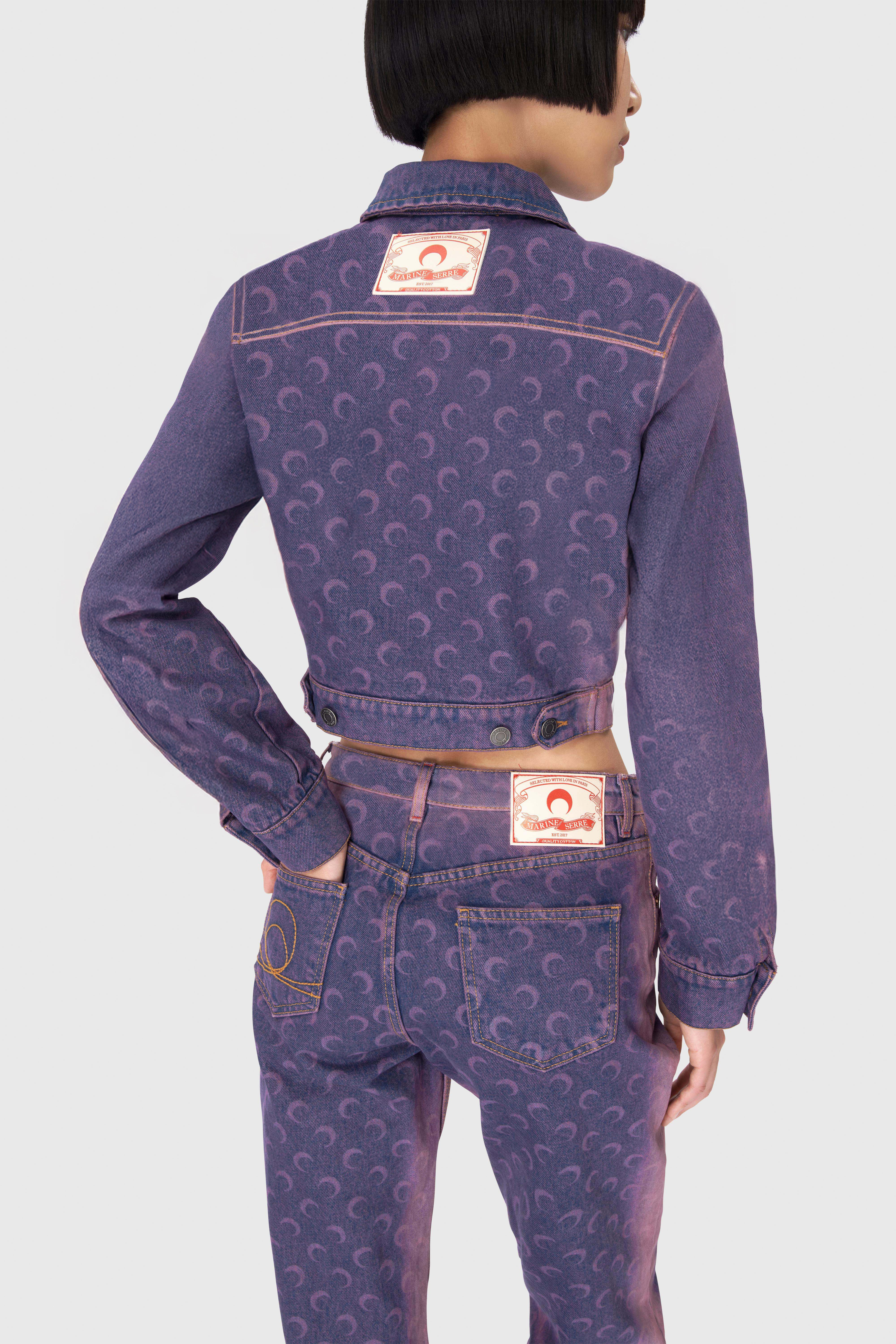Moon Laser Denim Cropped Jacket - 3
