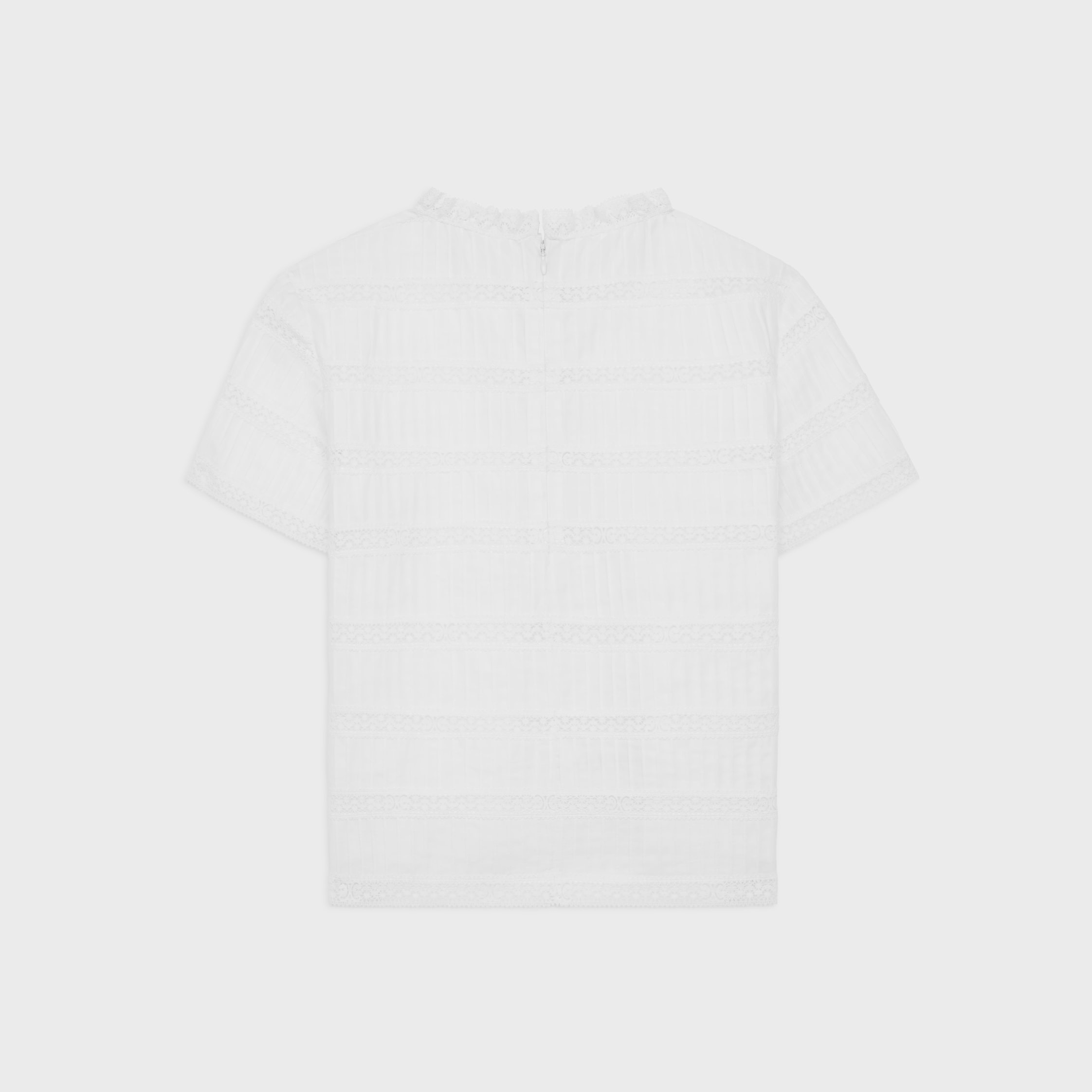 top with embroidered trims in batiste cotton - 2