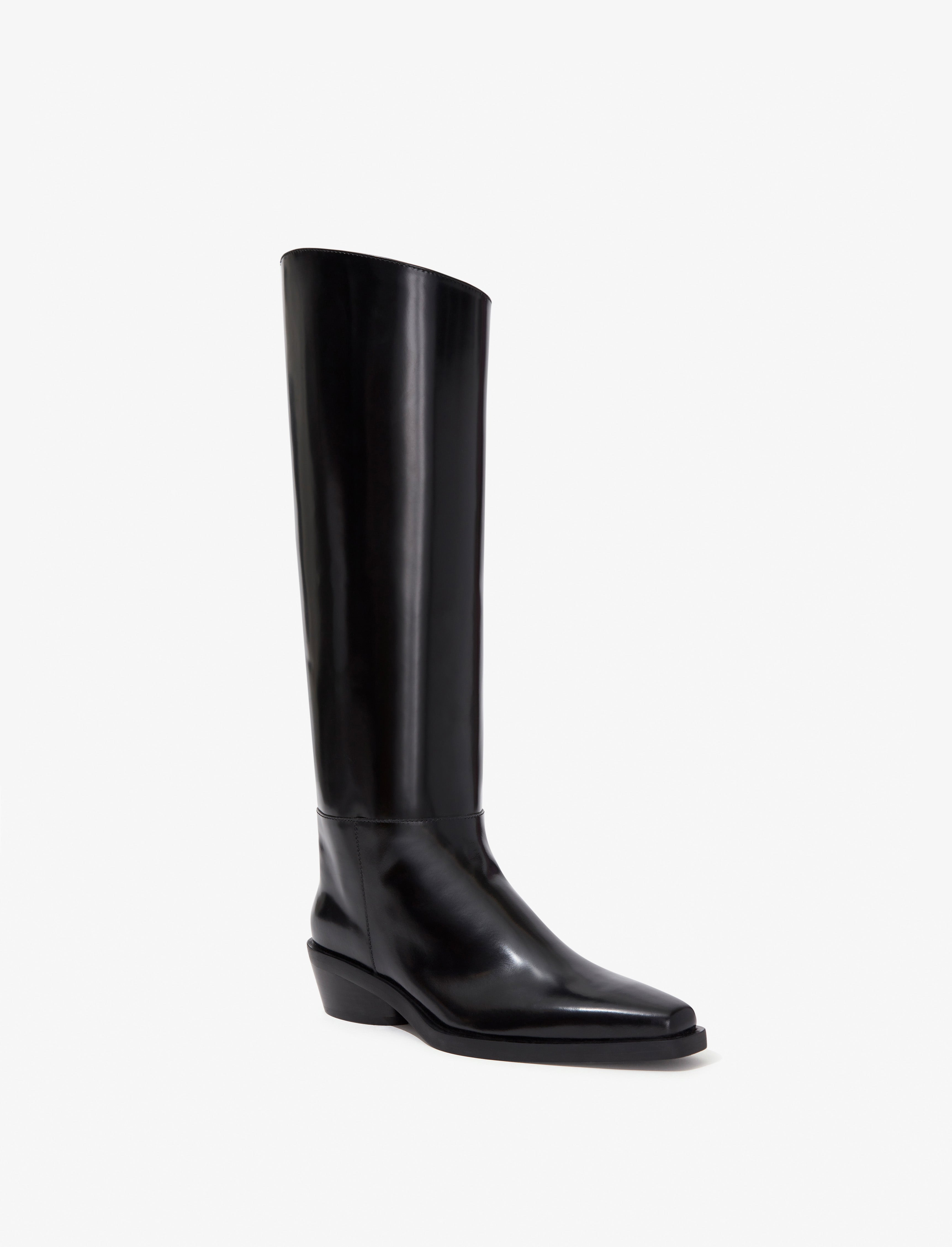 Bronco Knee High Boots in Spazzolato Leather - 2