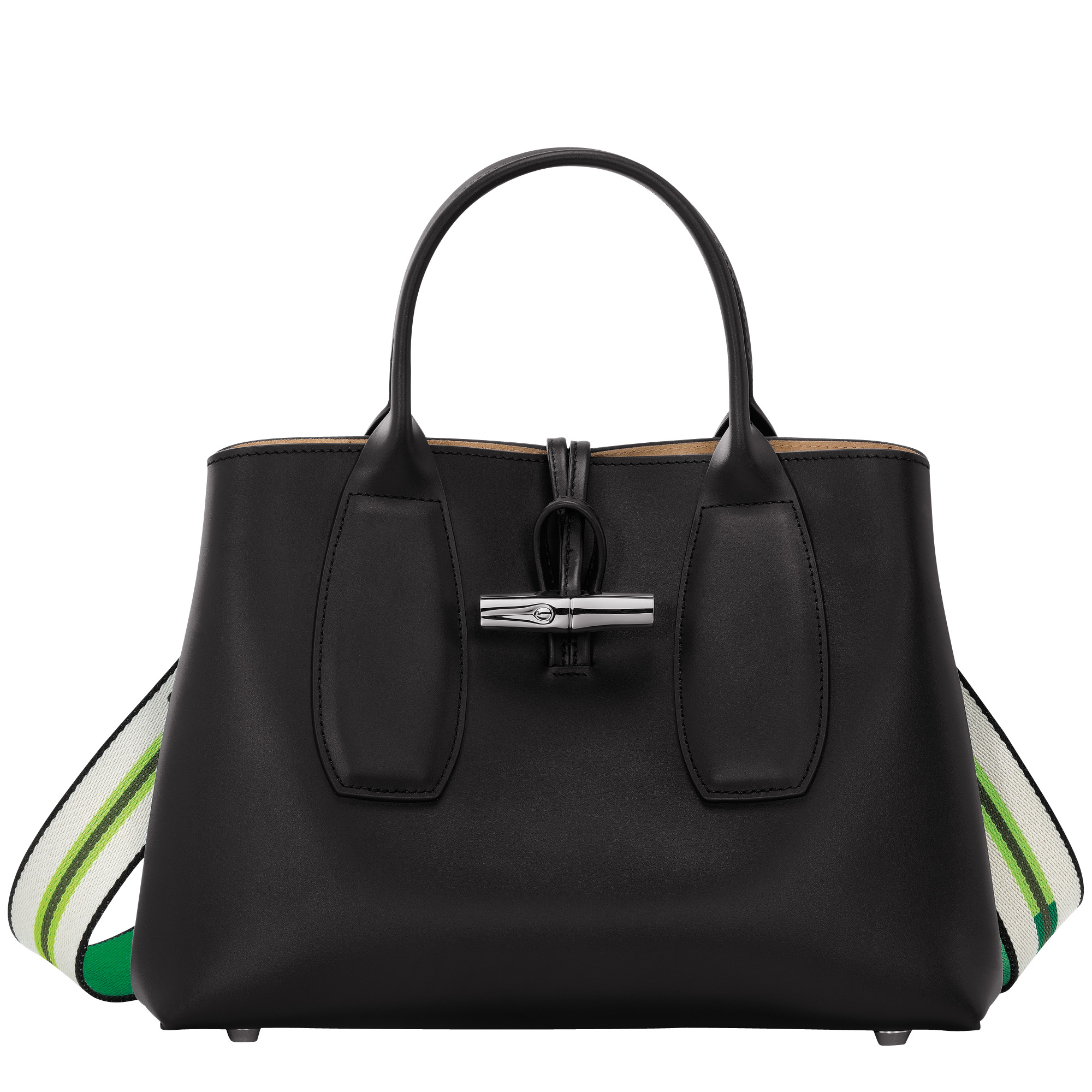 Roseau M Handbag Black - Leather - 1