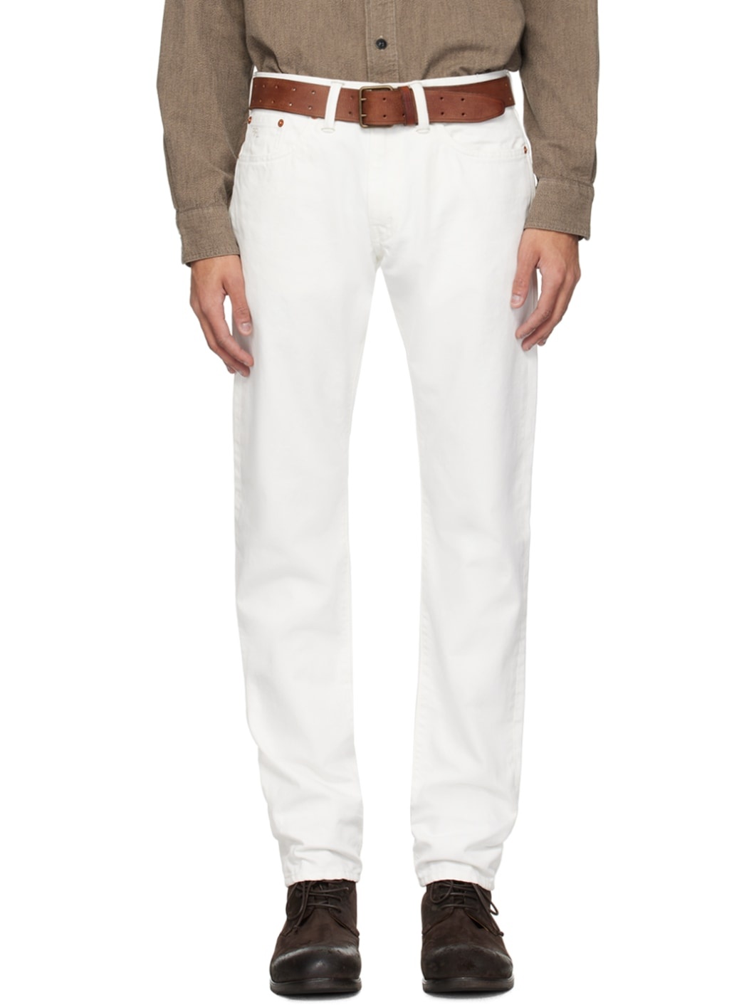 White Slim-Fit Jeans - 1