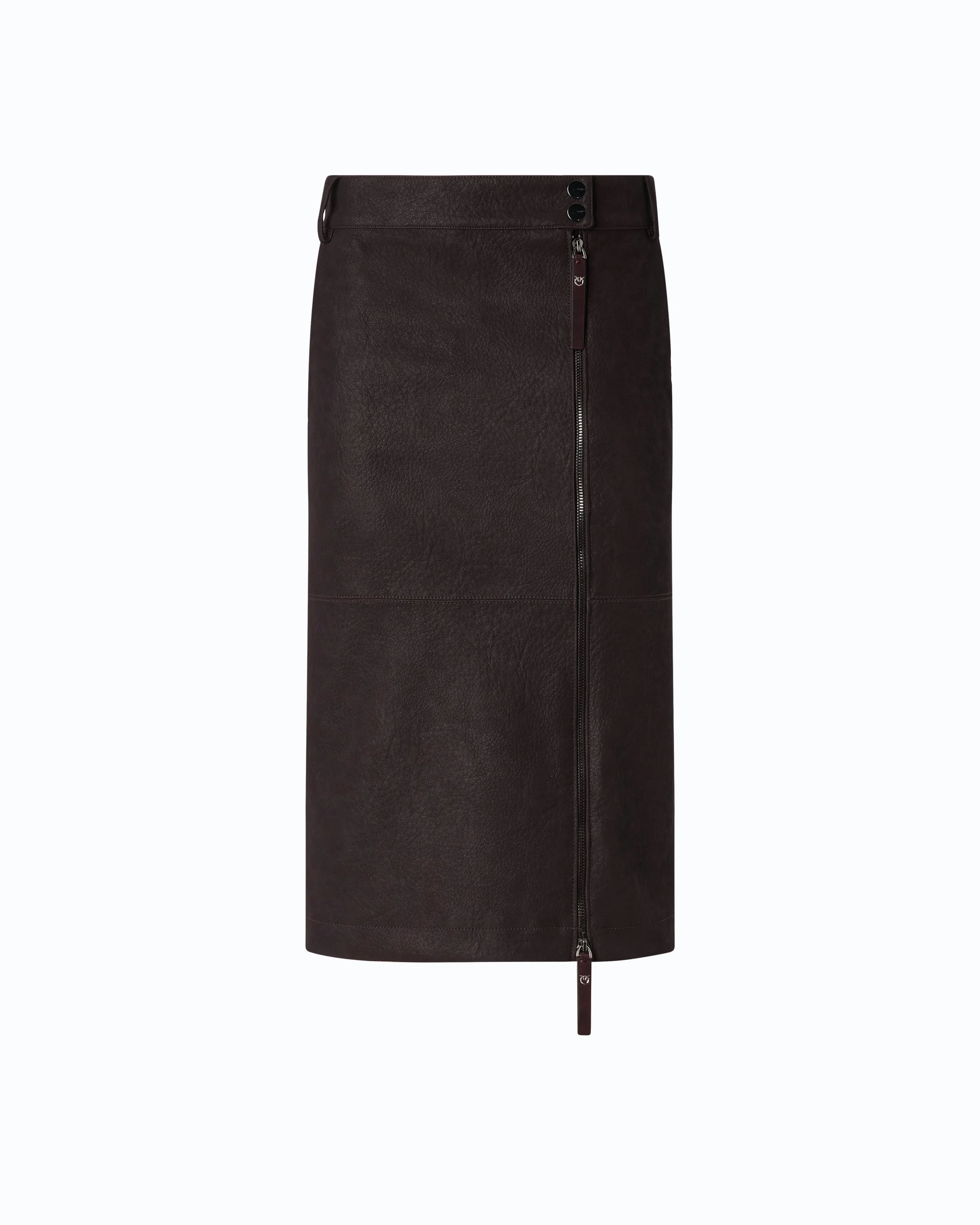 NUBUCK LEATHER-EFFECT PENCIL SKIRT - 1