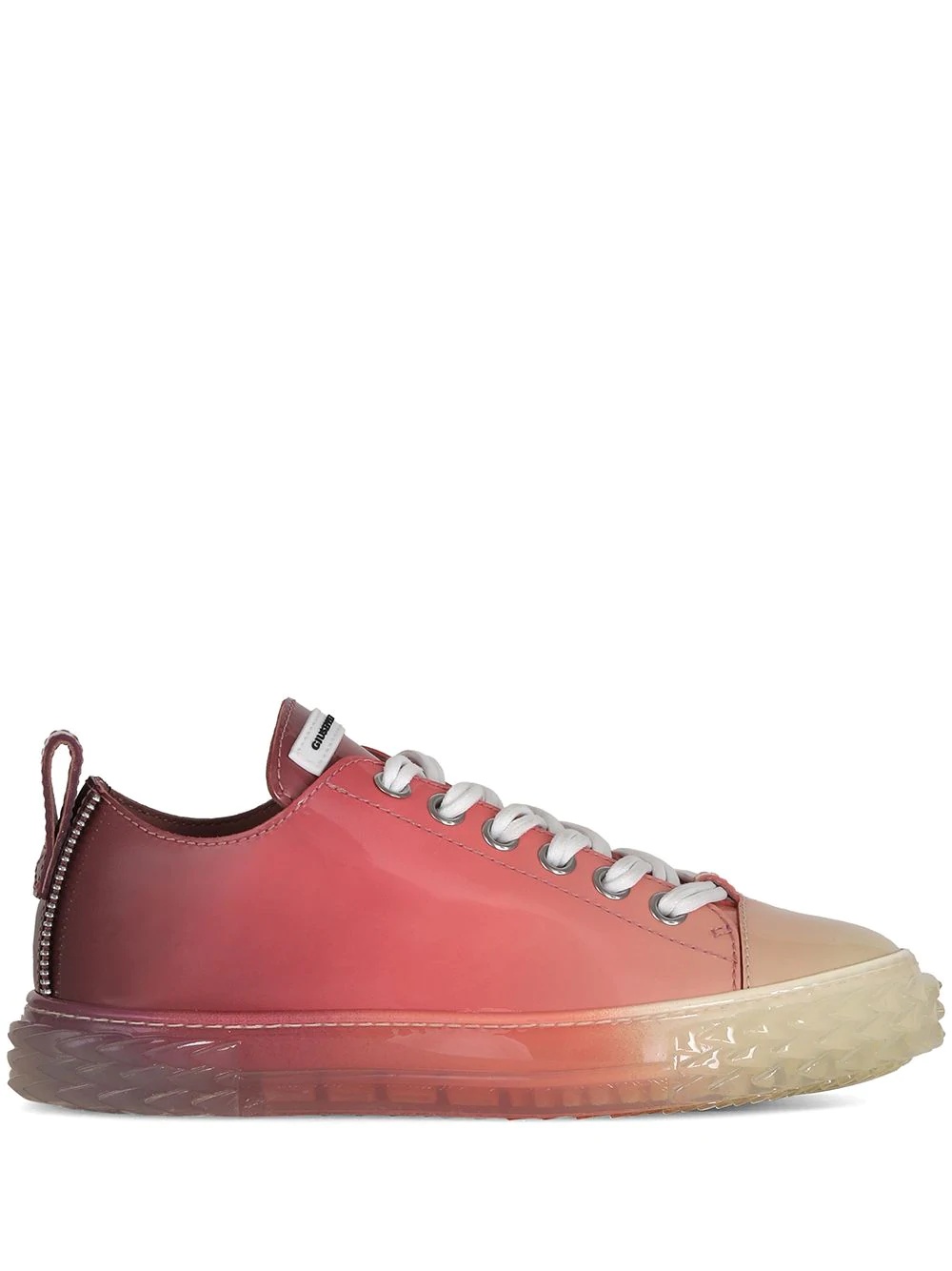 gradient-effect patent-leather sneakers - 1