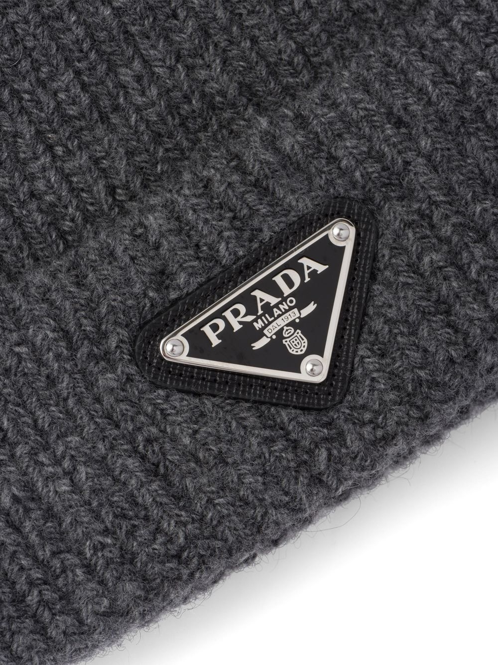 triangle-logo cashmere beanie - 3