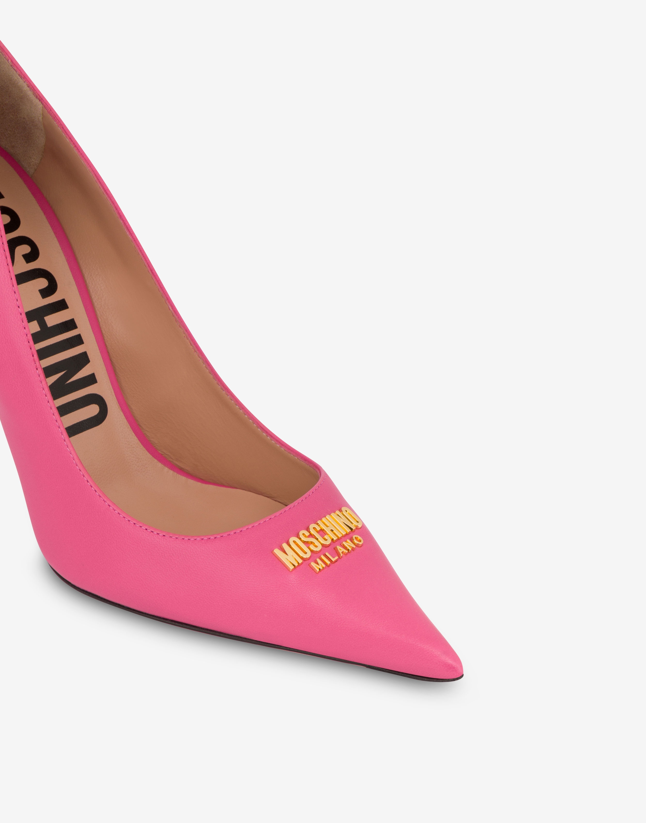 METAL LOGO NAPPA LEATHER PUMPS - 3