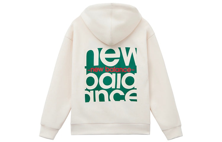 New Balance Men's New Balance Long Sleeves Hooded Fashion Printing Pullover Creamy White AMT11308-IV - 2