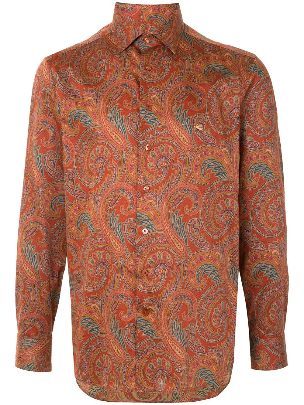 paisley print long-sleeved shirt - 1