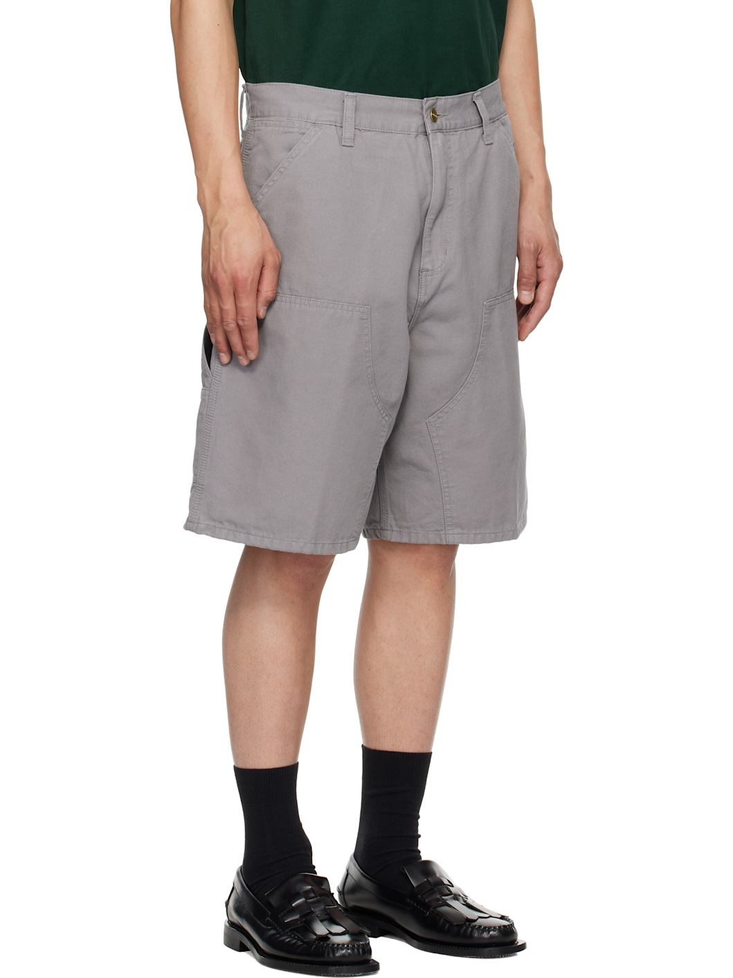 Gray Double Knee Shorts - 2