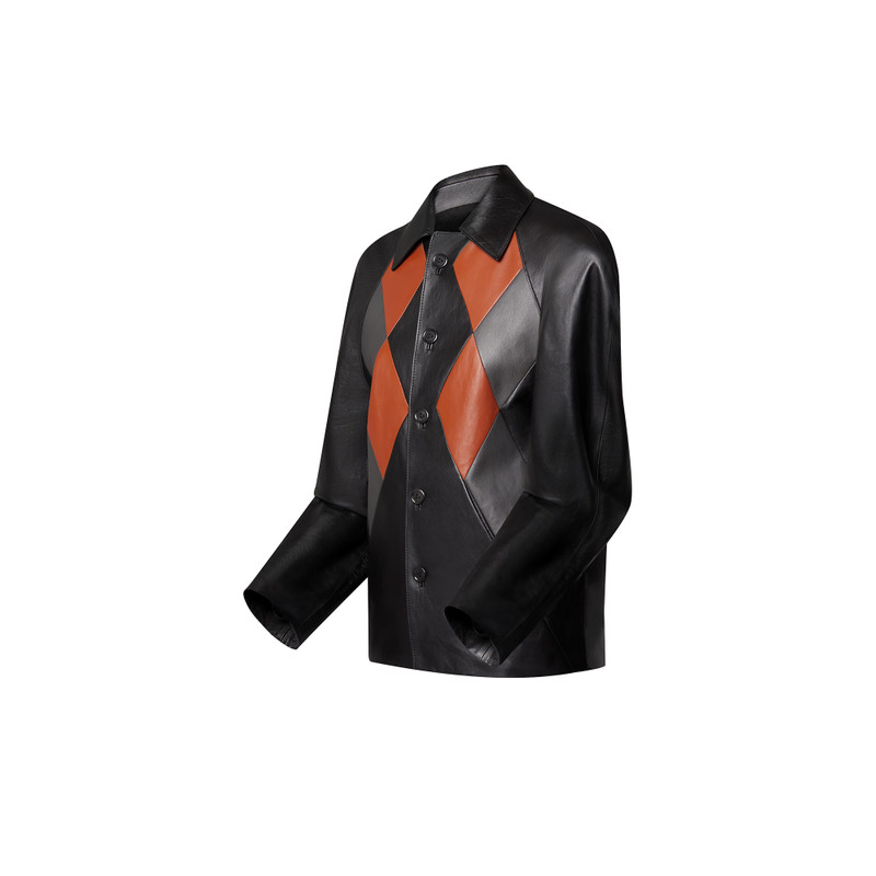 Louis Vuitton Patchwork Leather Button-Up Jacket outlook