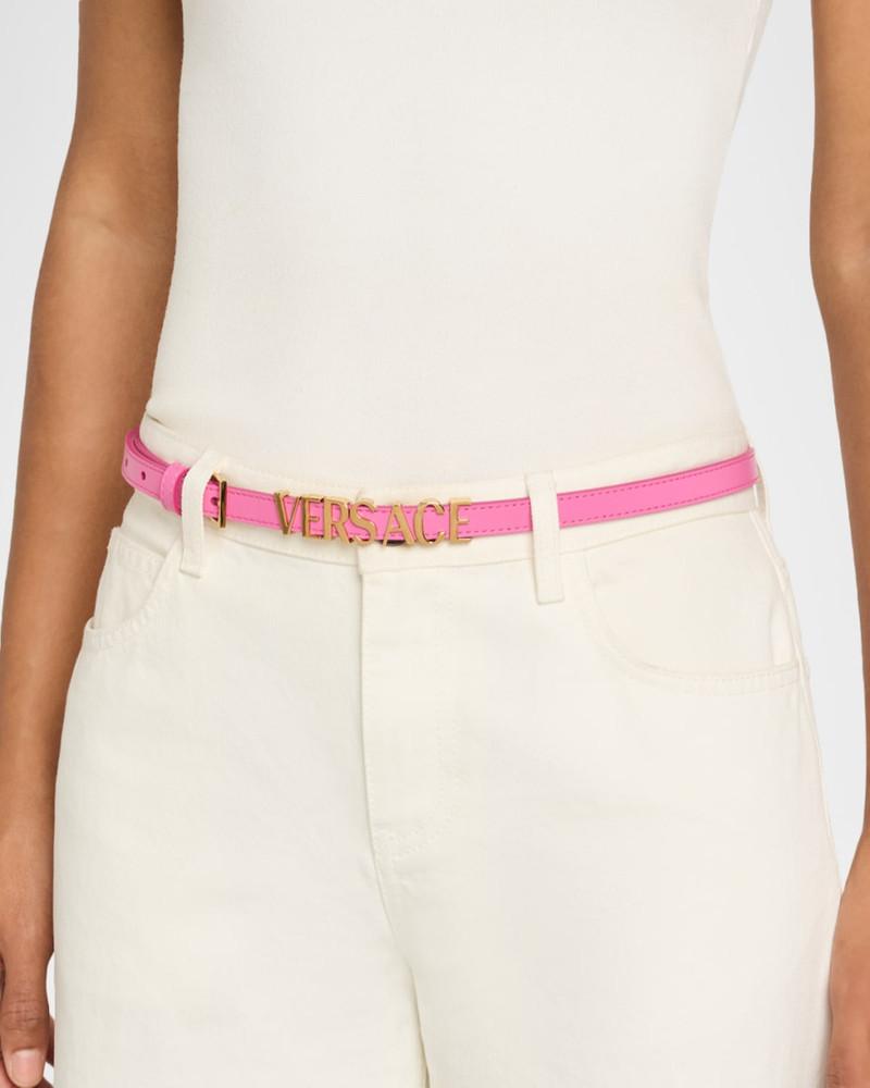 VERSACE Logo Leather Belt outlook