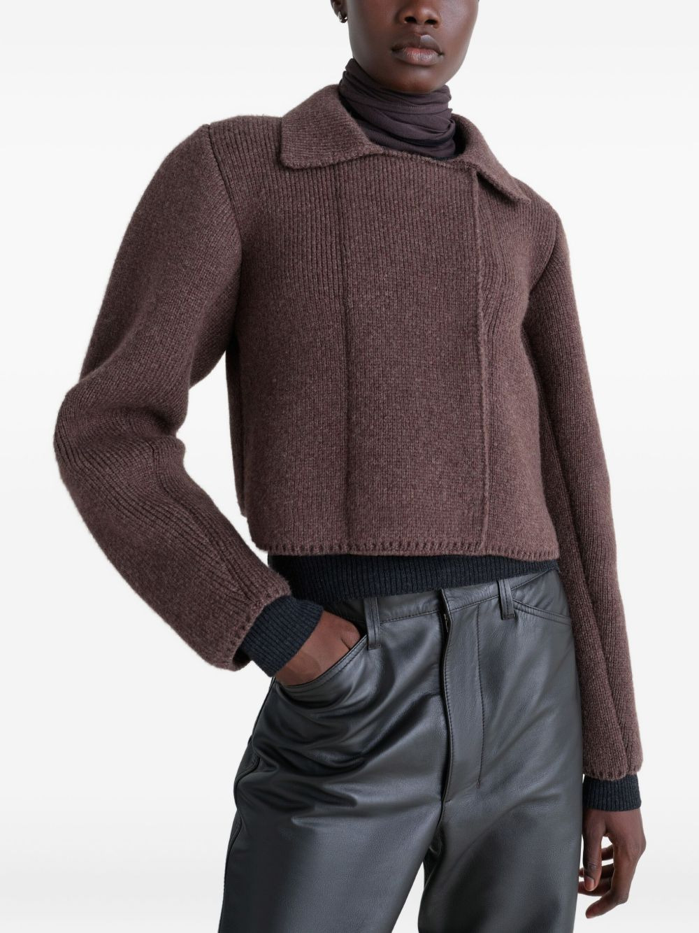 felted double-breasted blouson - 3