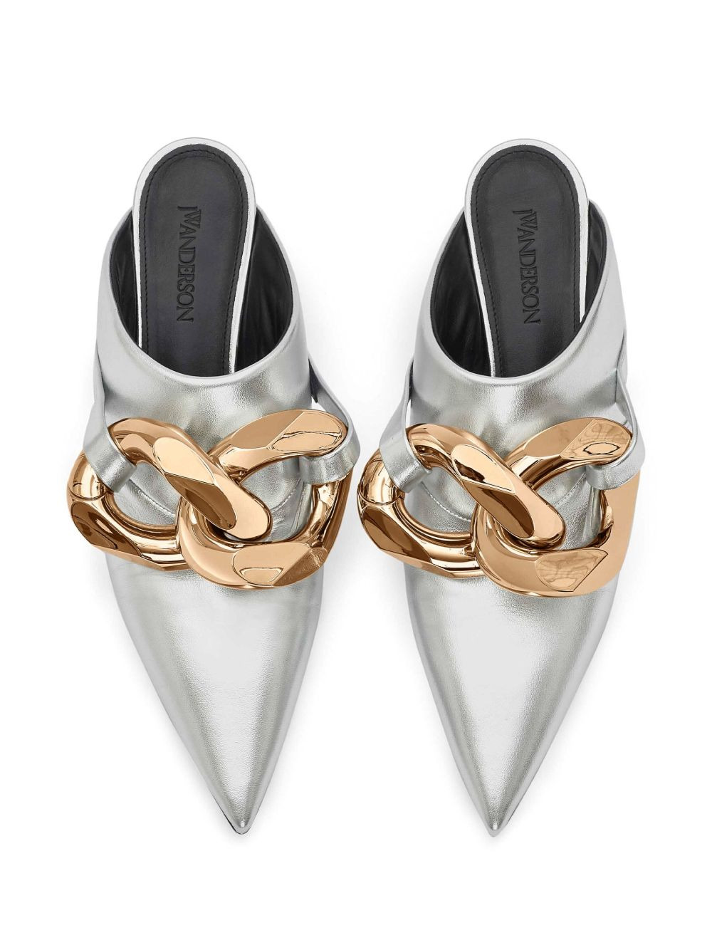 Chain leather mules - 3