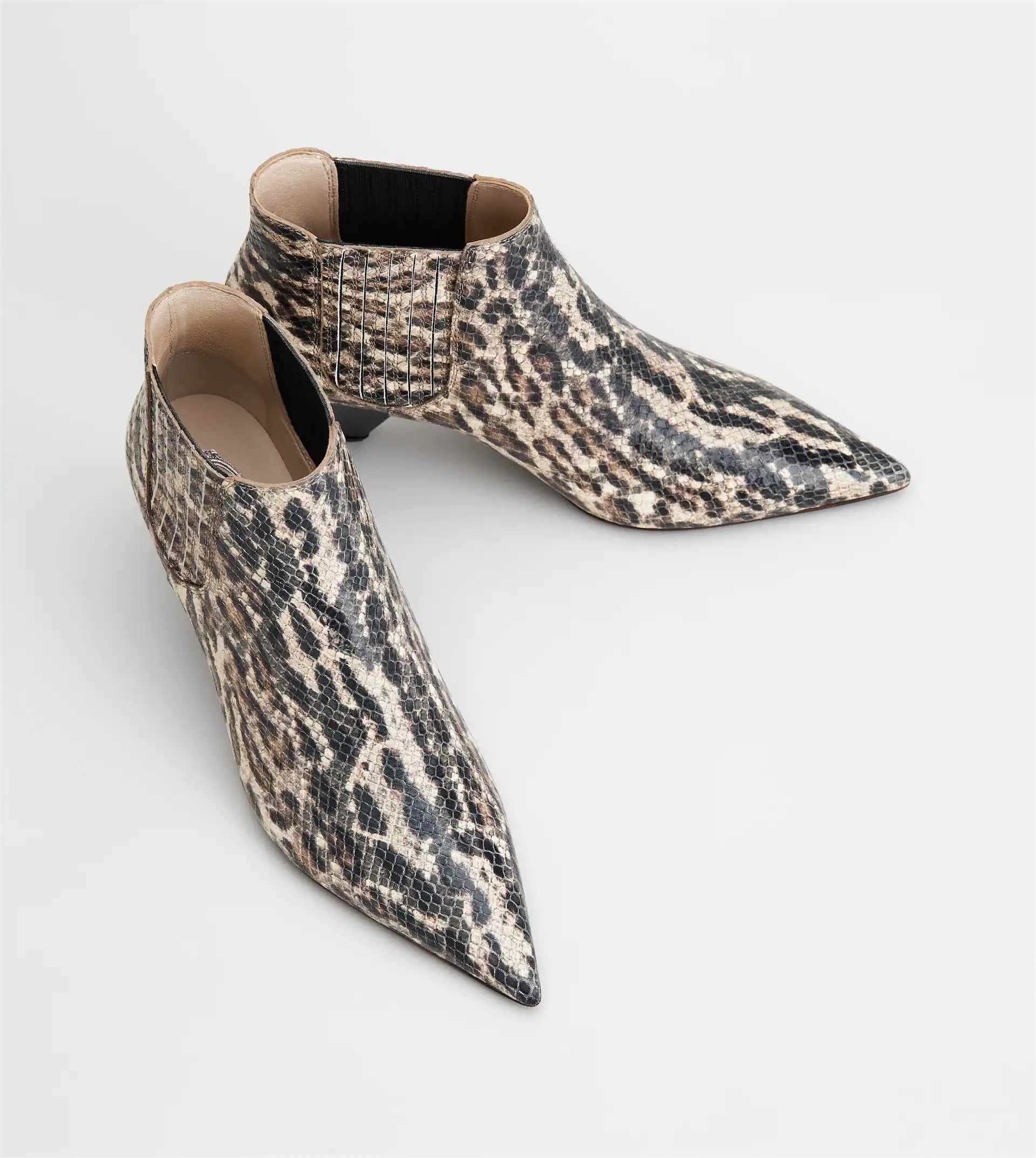 ANKLE BOOTS IN LEATHER - BEIGE, BROWN - 3