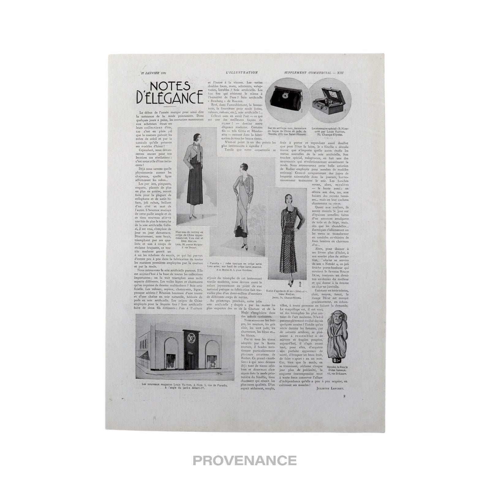 Louis Vuitton Antique Newsprint Ad - NOTES D'ELEGANCE ii - 3