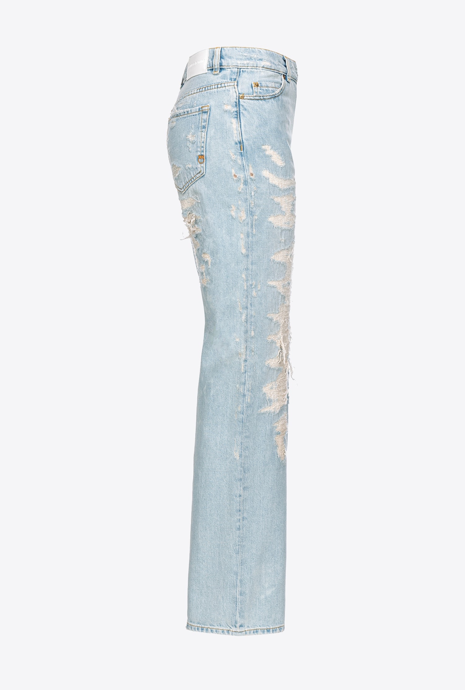 STRAIGHT-LEG DENIM JEANS WITH RIPS - 6