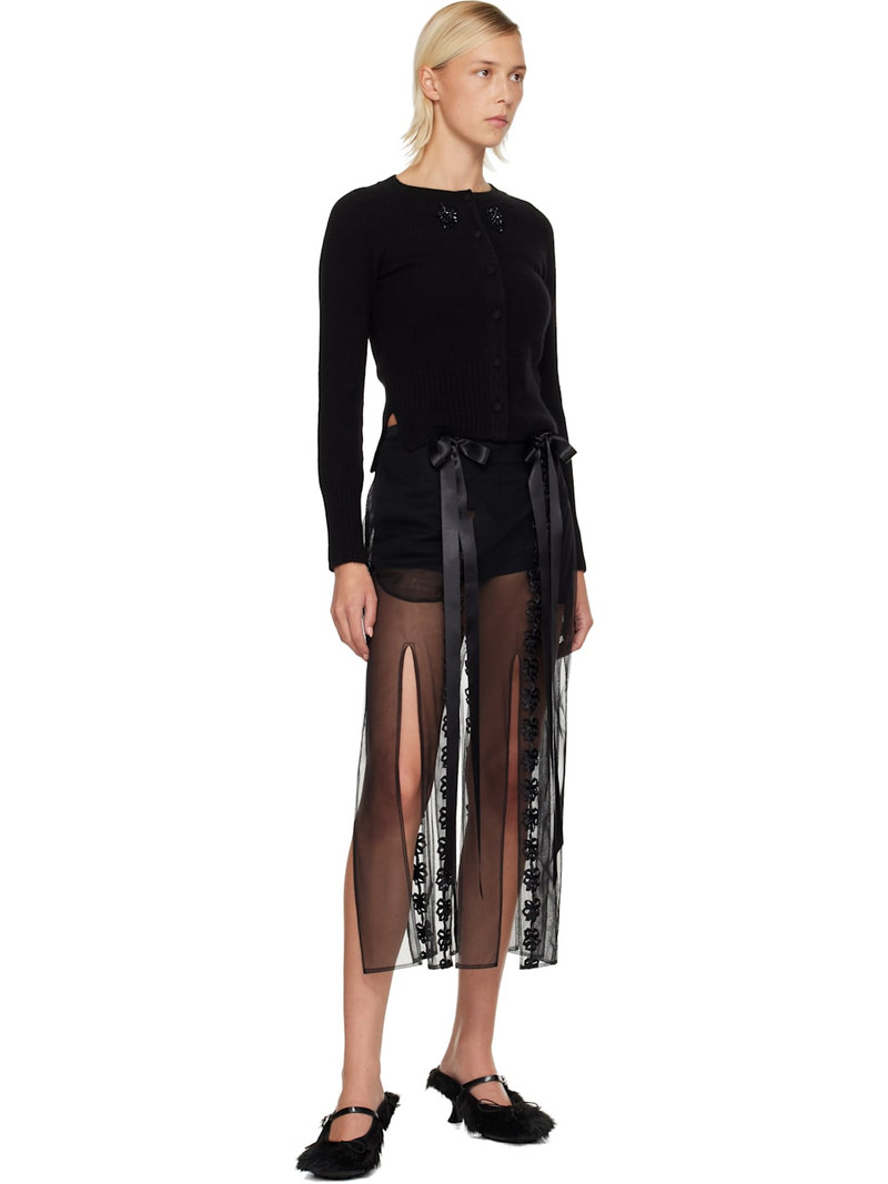 Simone Rocha Black Embellished Cashmere Cardigan outlook