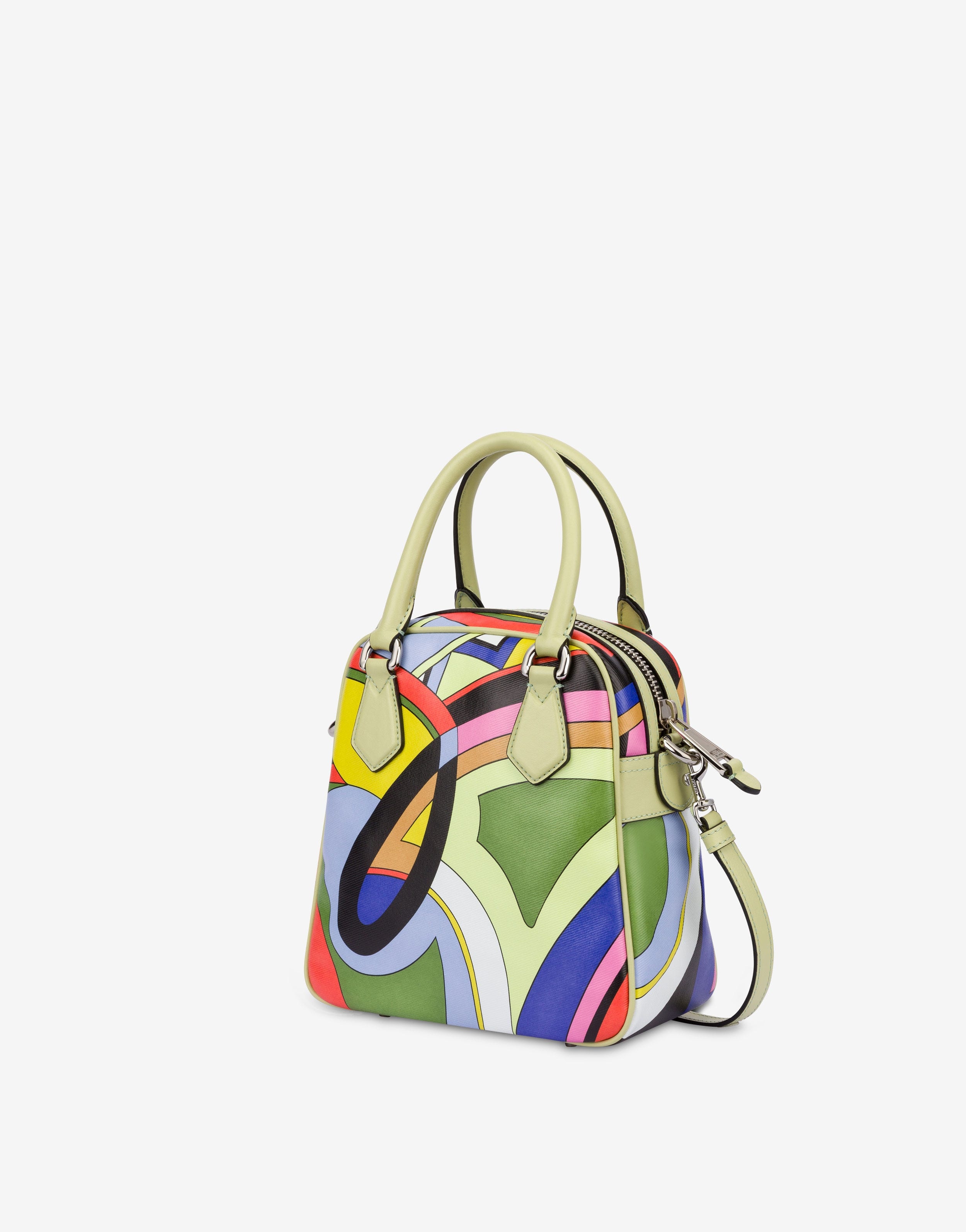 MULTI-COLOURED PRINT CANVAS HANDBAG 2