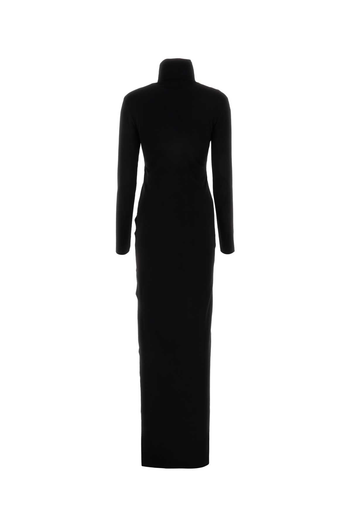Saint Laurent Women Black Wool Long Dress - 2