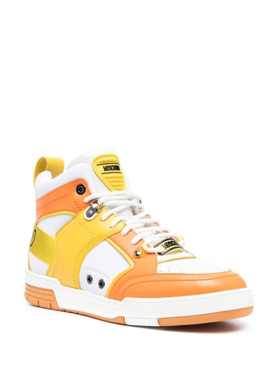 Moschino colour-block high-top sneakers outlook