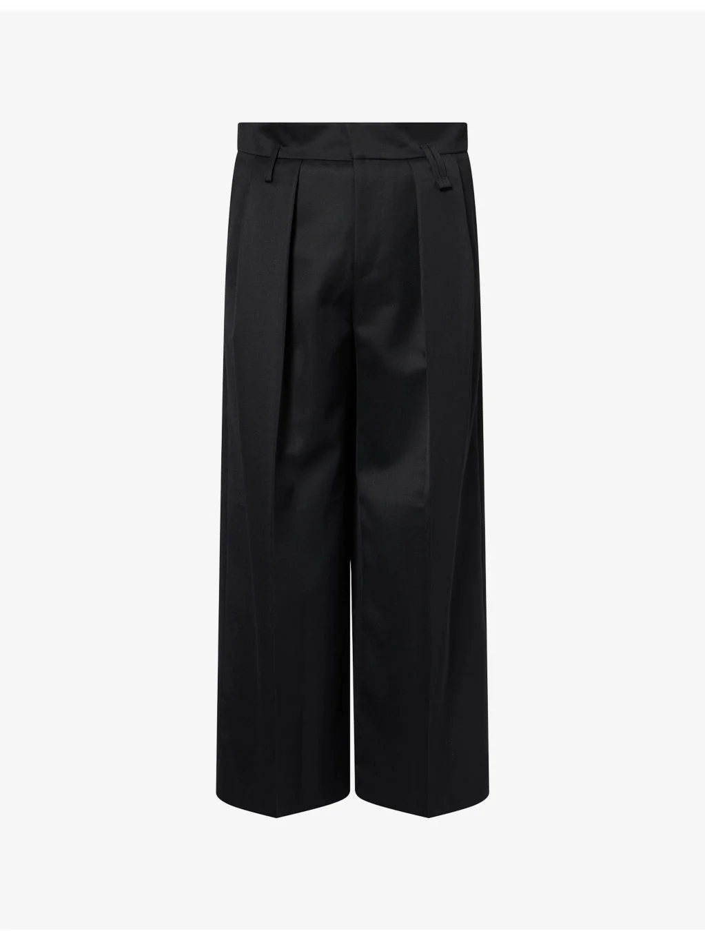 Peeling-Waist Wide-Leg Wool-Blend Trousers - 1