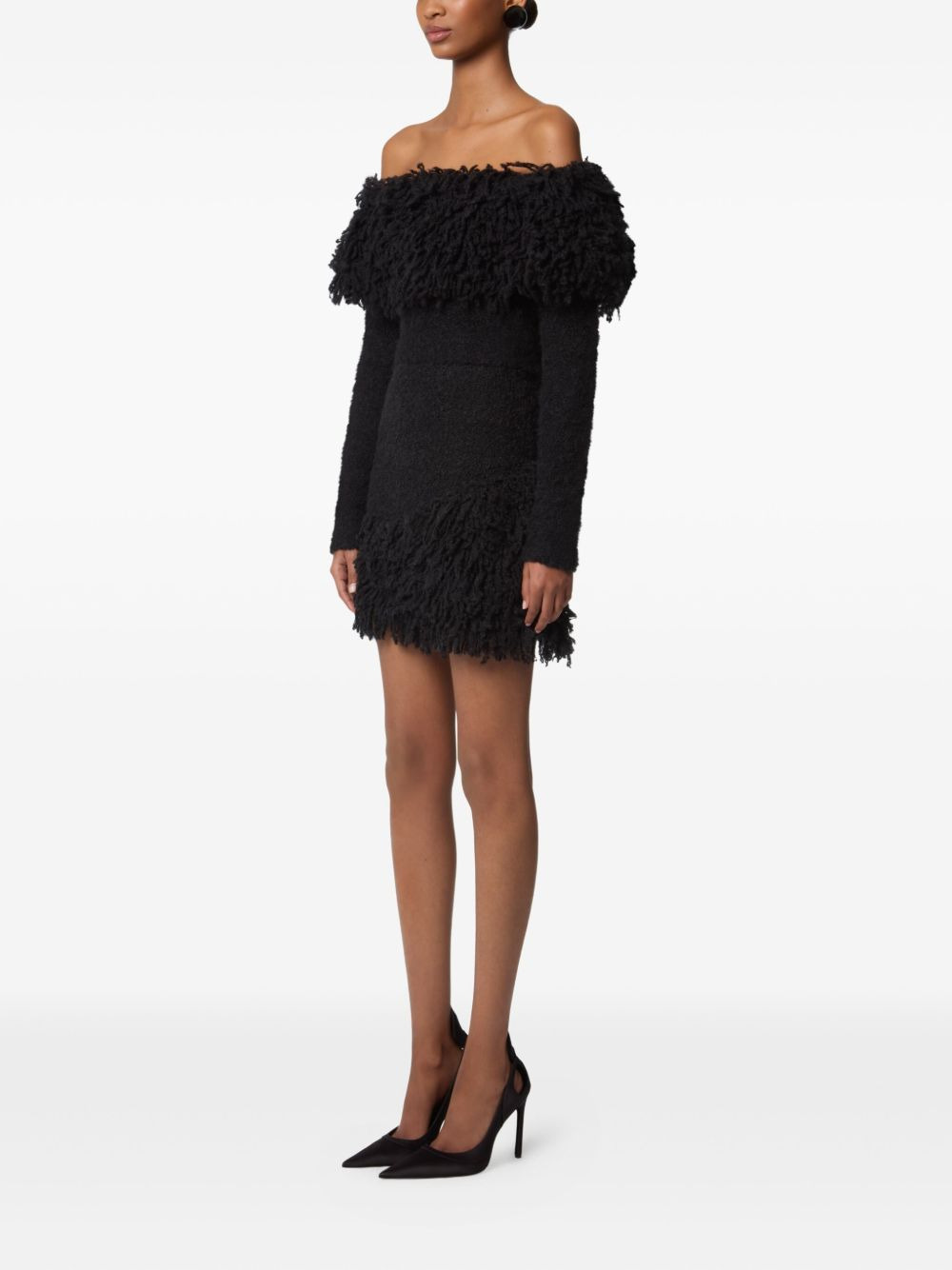 off-shoulder fringe top - 3