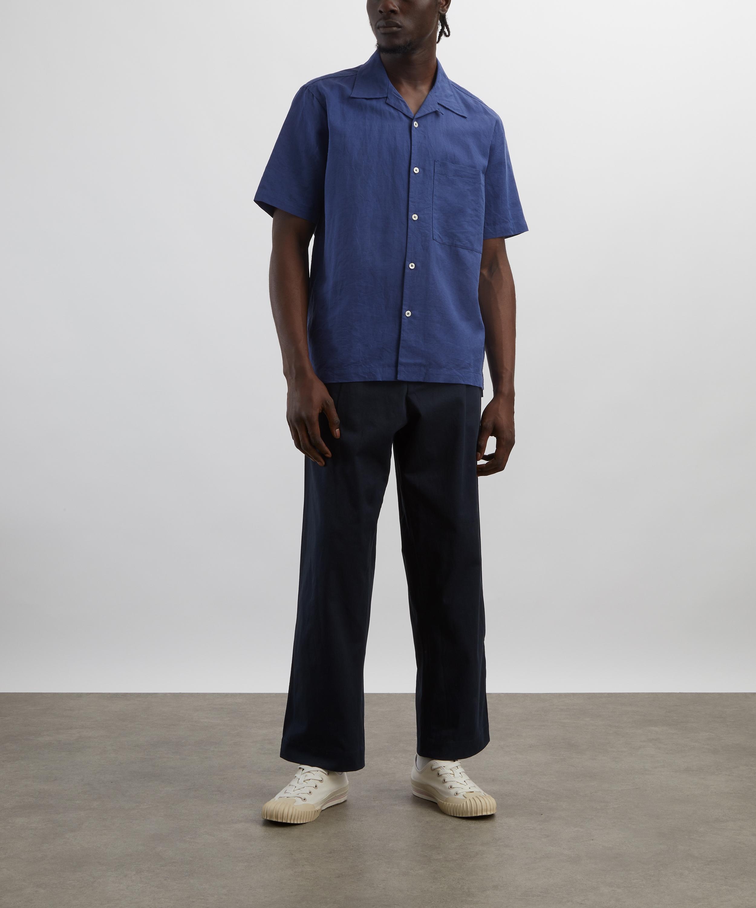 Blue Linen Camp Shirt - 2