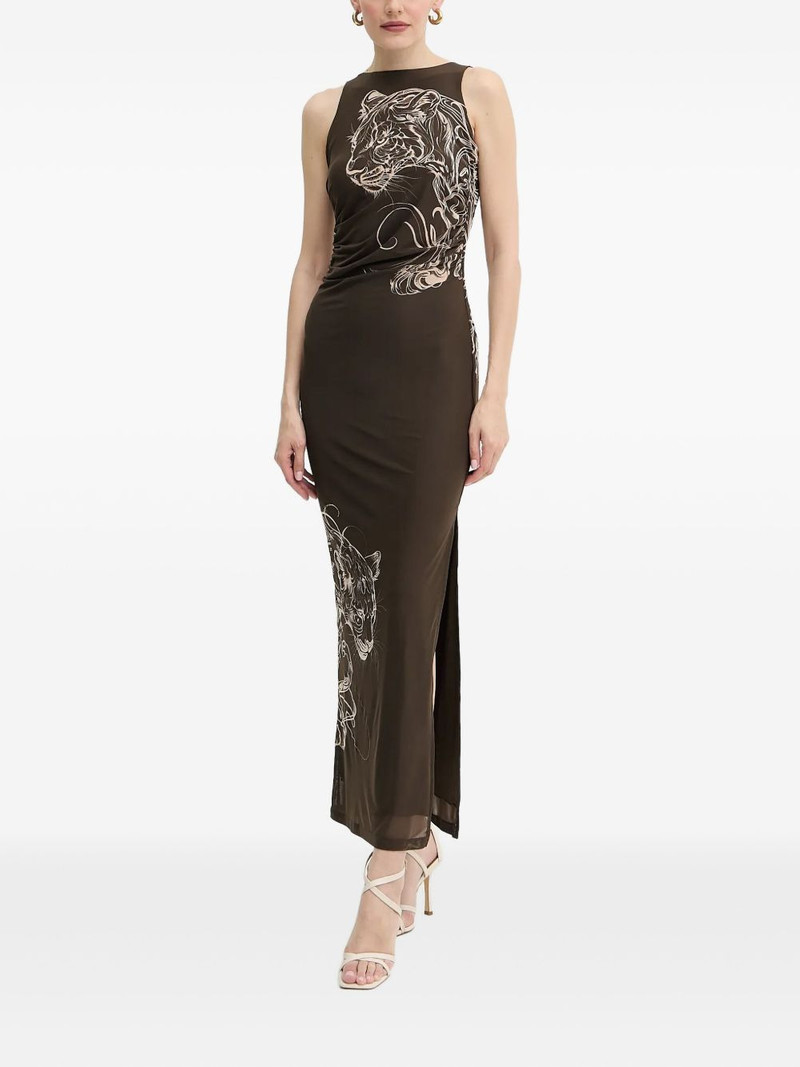 GUESS USA panther-print side-split maxi dress outlook