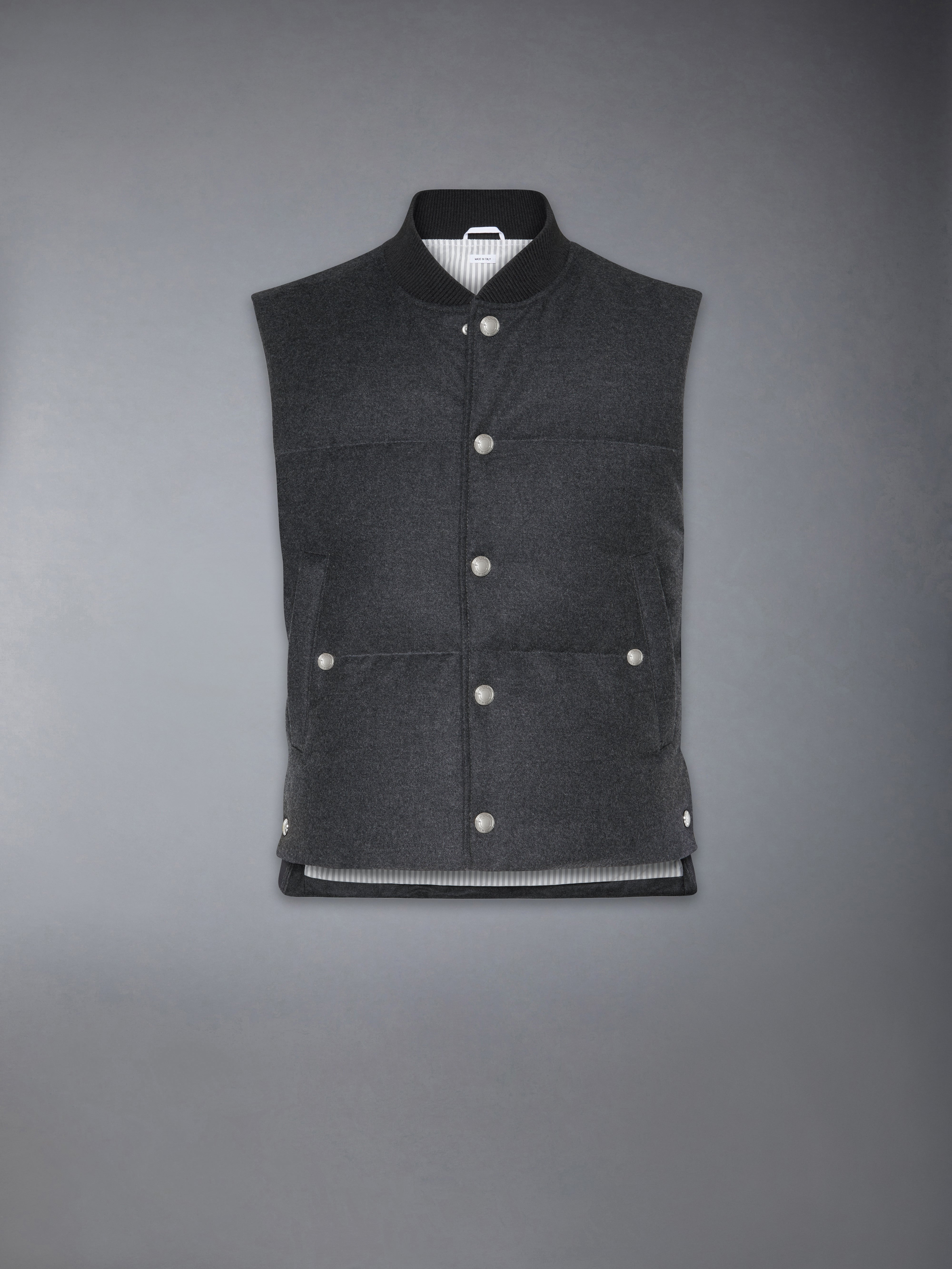 Wool Flannel Down Fill Vest - 1