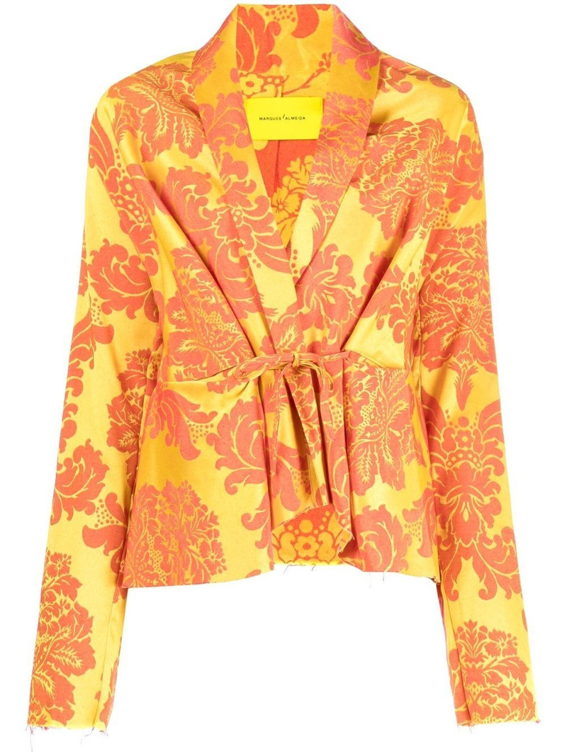 floral print tie-front jacket 1