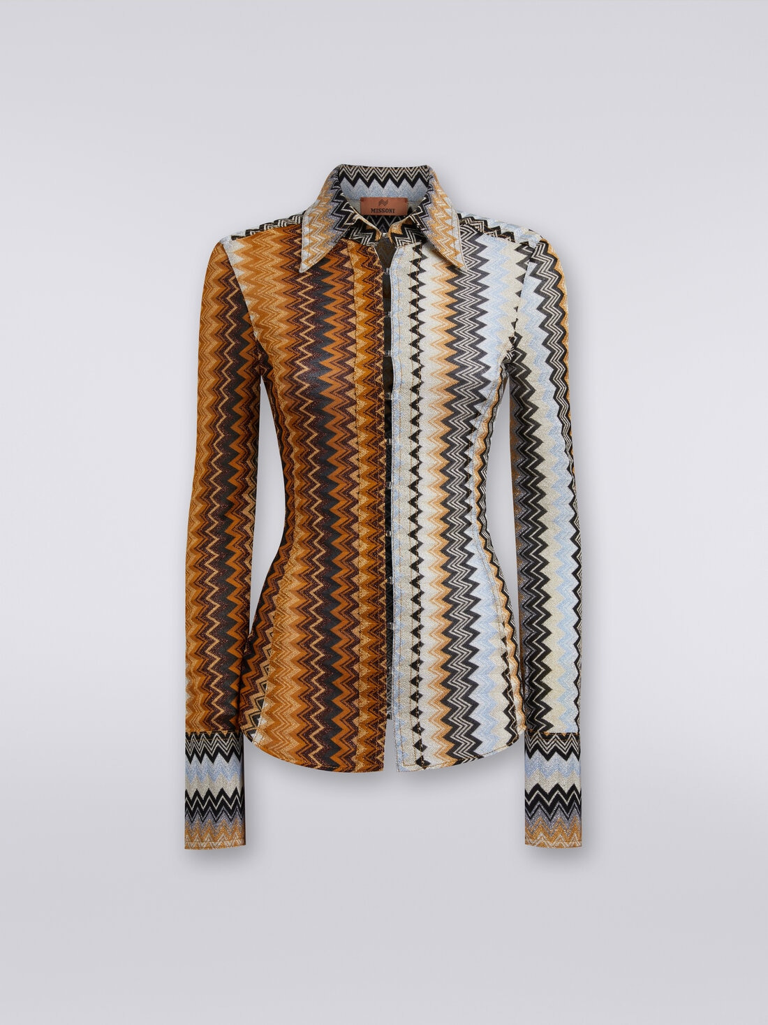 Viscose chevron shirt with lurex - 1