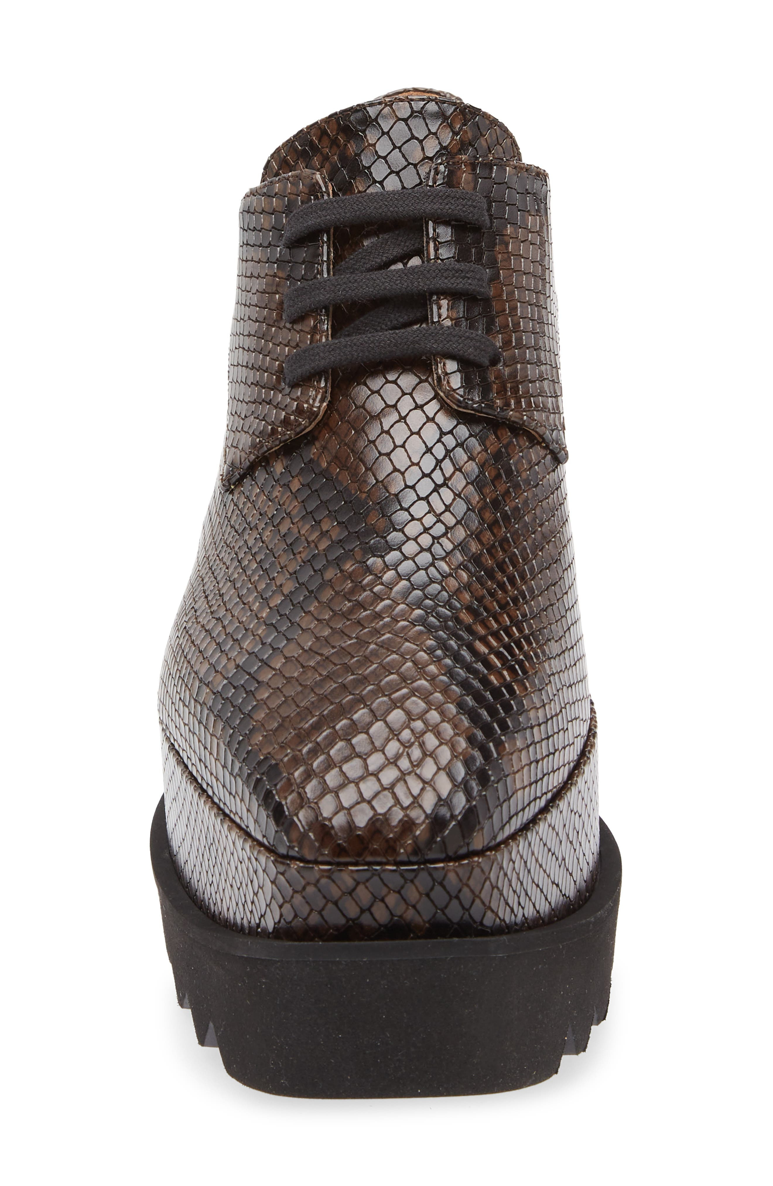 Stella McCartney Sneakelyse Snakeskin Print Platform Sneaker in Coffee at Nordstrom - 4