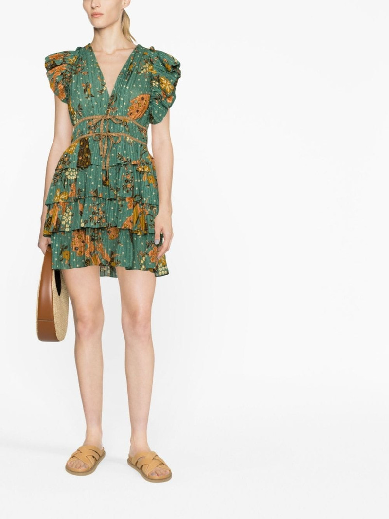 ULLA JOHNSON Marni floral-print ruffled minidress outlook