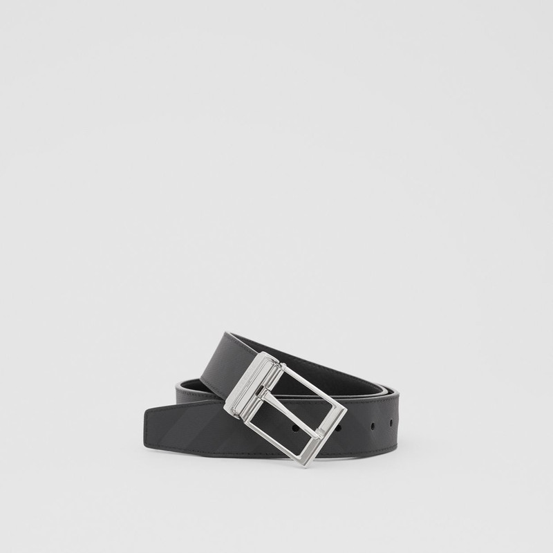 Reversible London Check and Leather Belt 1