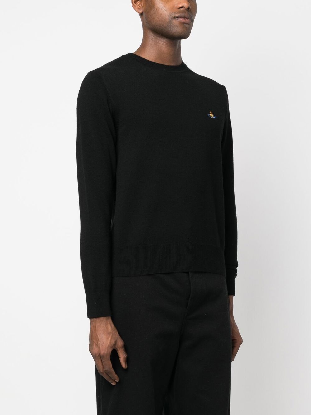 Orb-embroidered fine knit jumper - 3