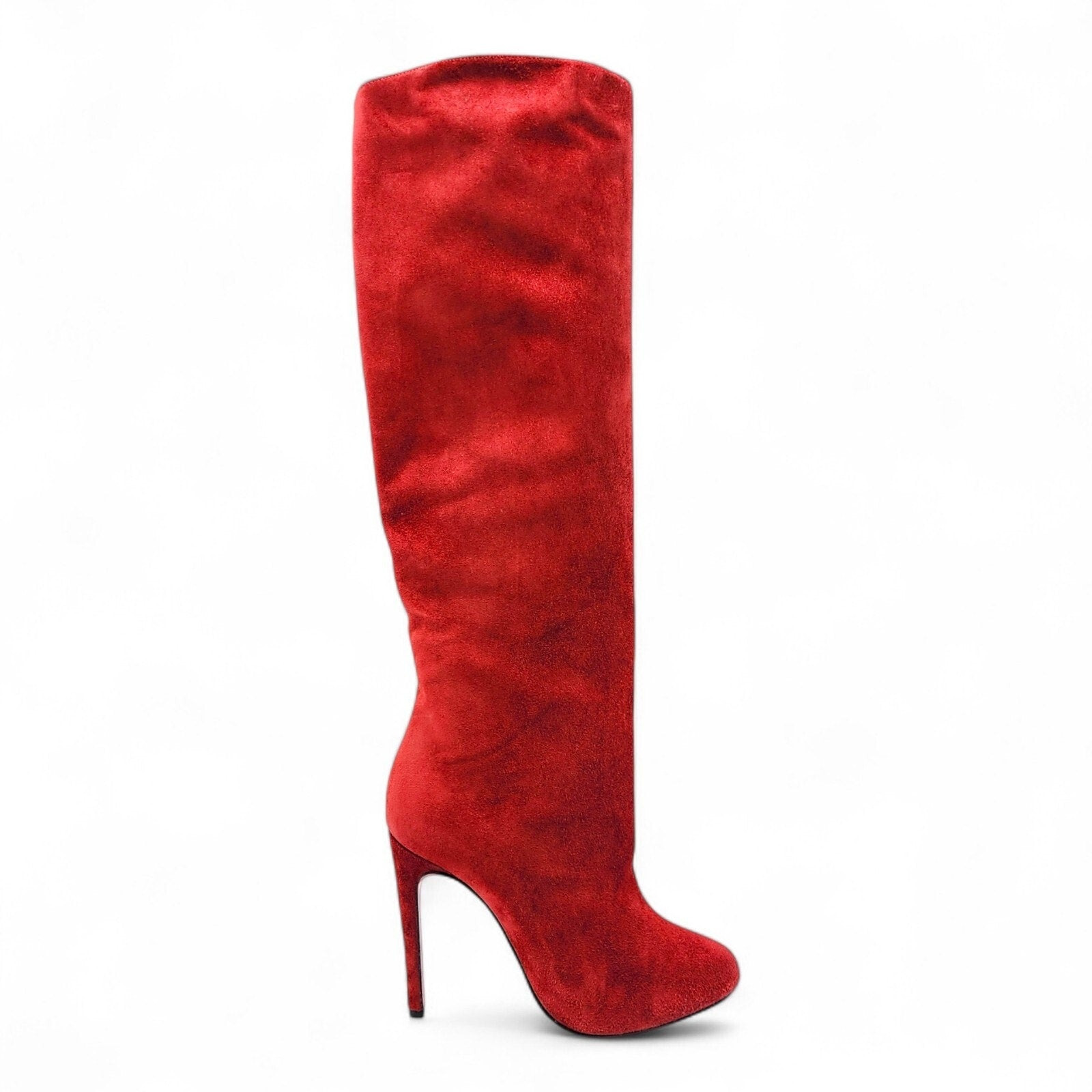 Christian Louboutin Vitish 100 Suede Knee-High Boots Red EU 37.5 US 7 - 2