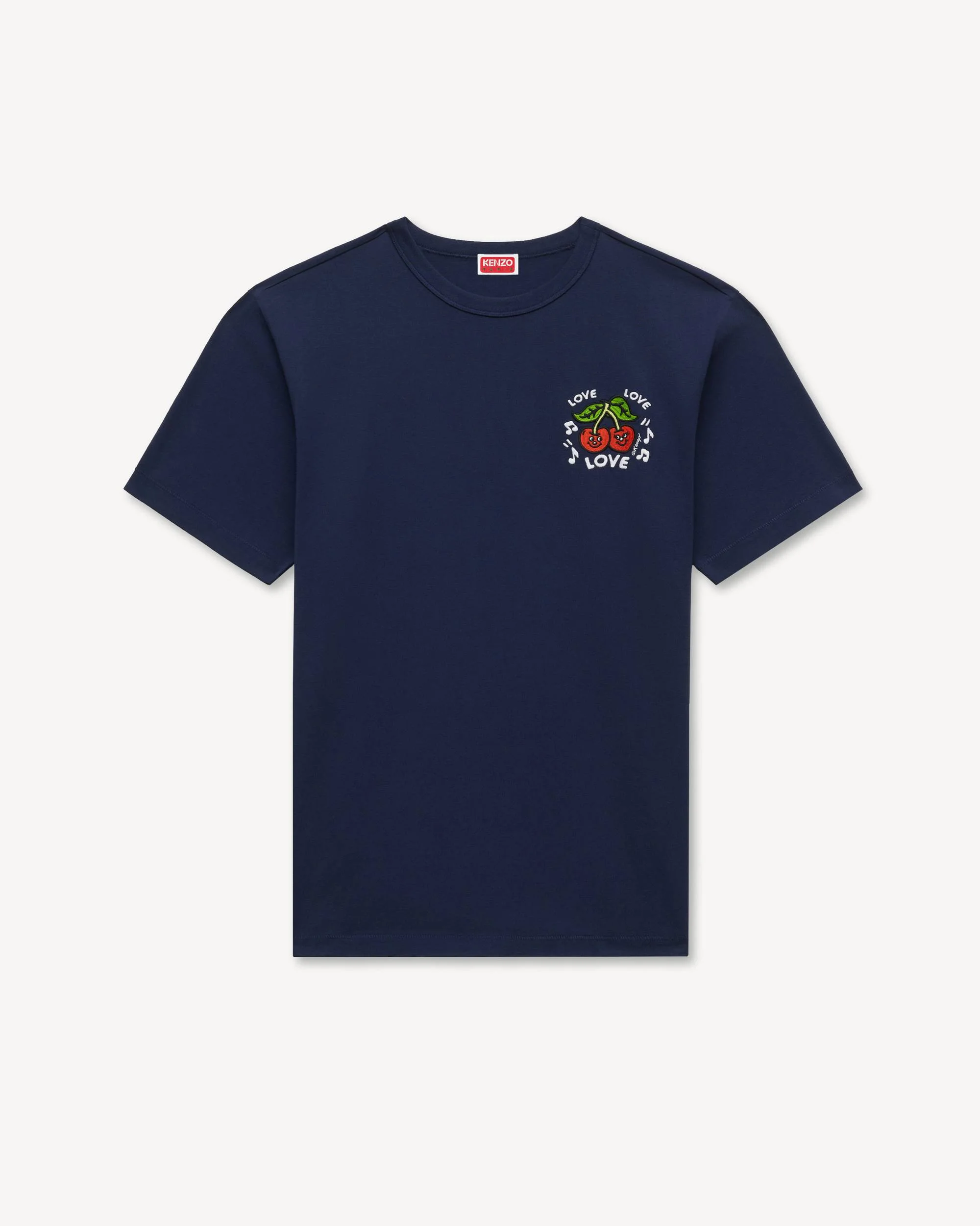 'KENZO Loves' embroidered slim T-shirt in cotton - 1