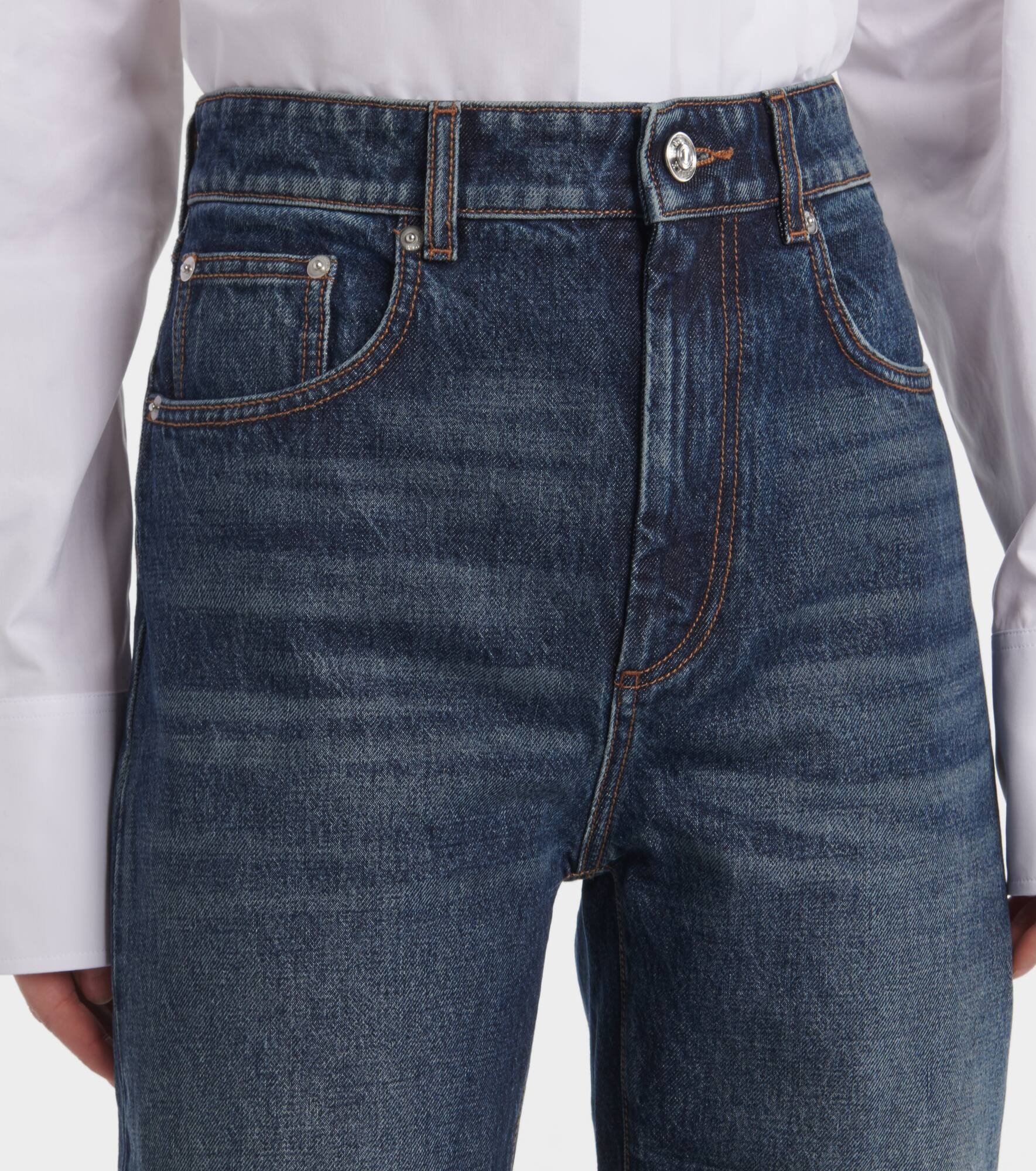 Mid-rise straight jeans - 4