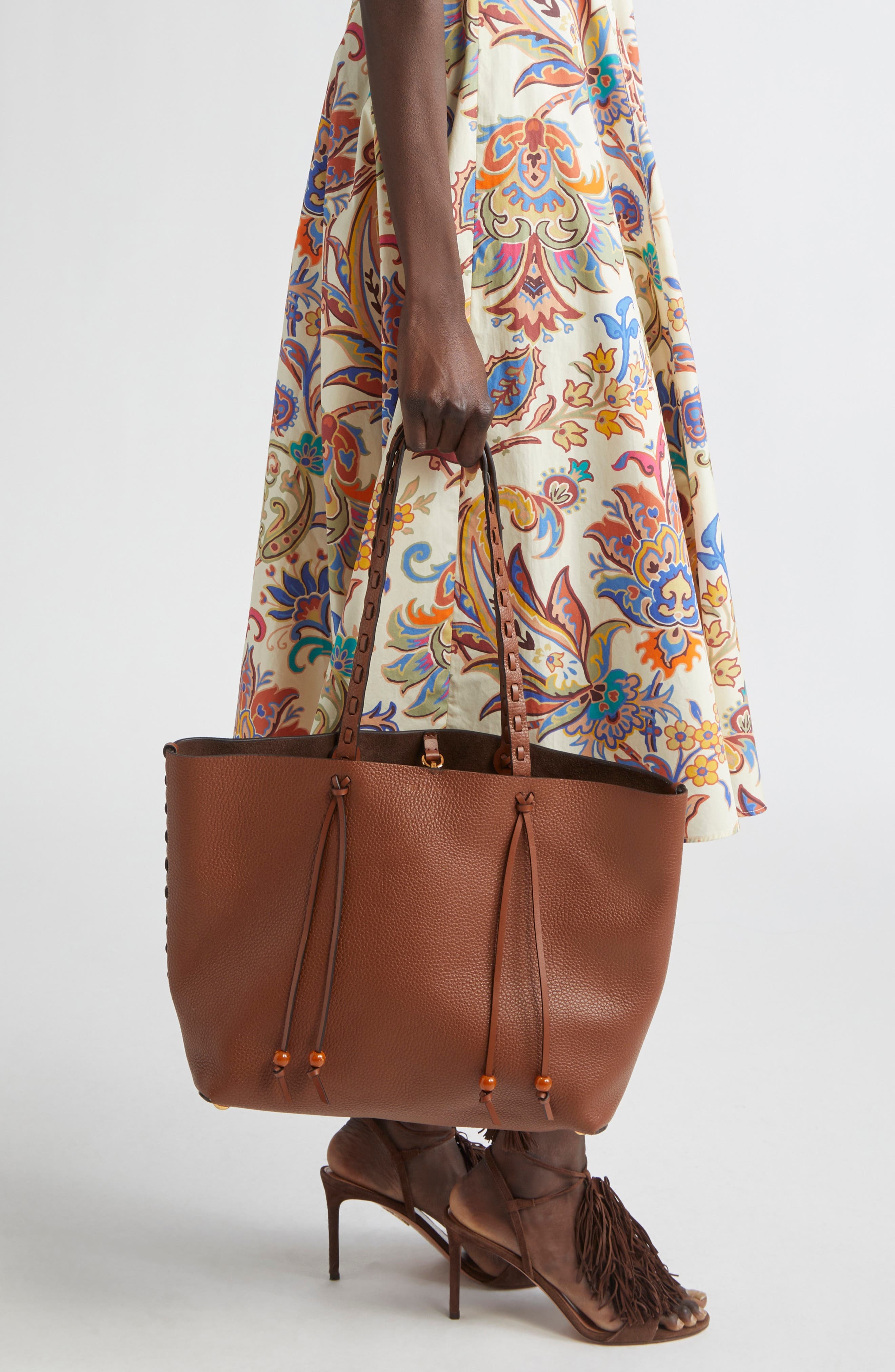 Etro Shopping Essential Leather Tote in M1384 Burnt at Nordstrom - 3