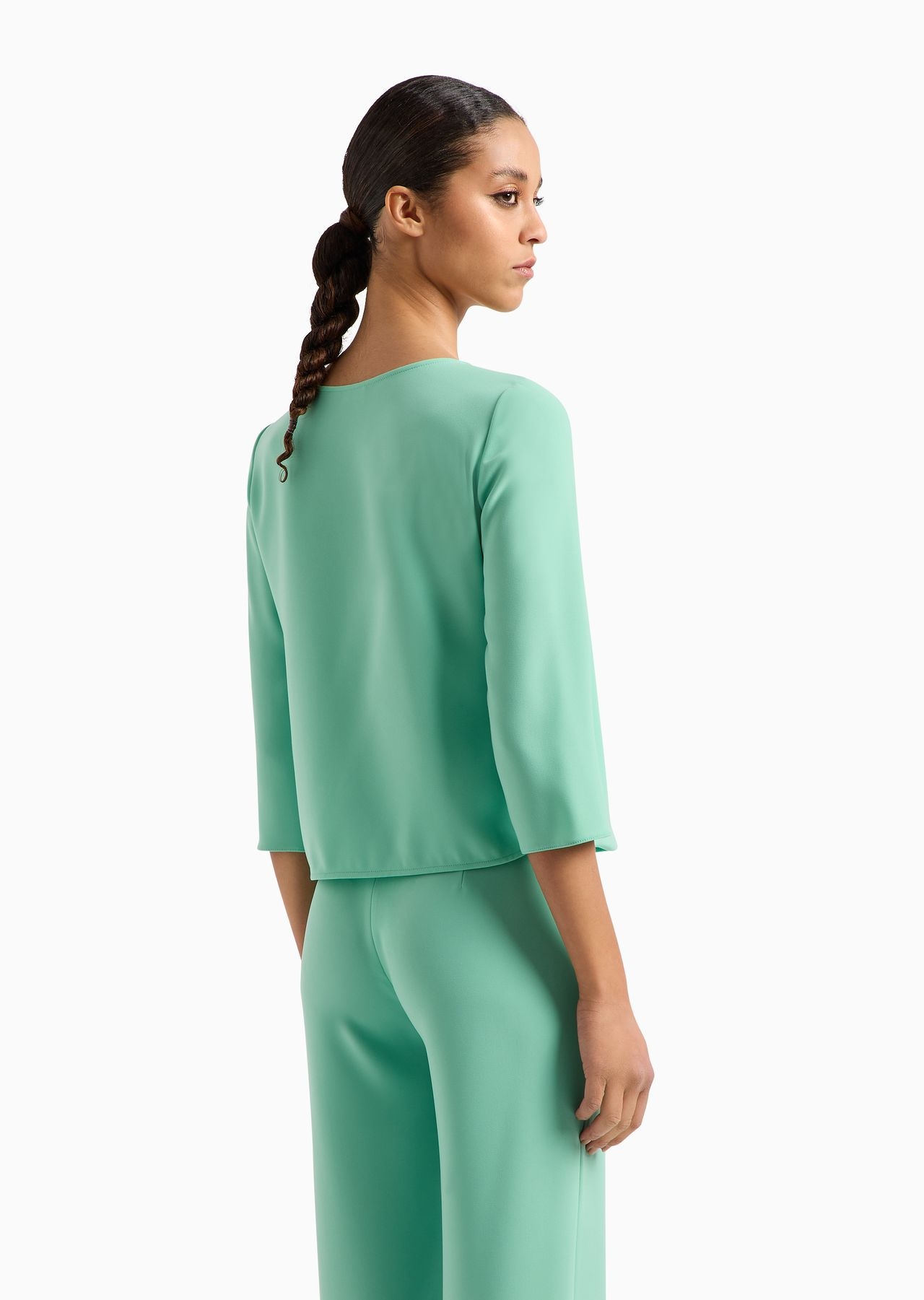 Technical cady blouse with satin side inserts - 3