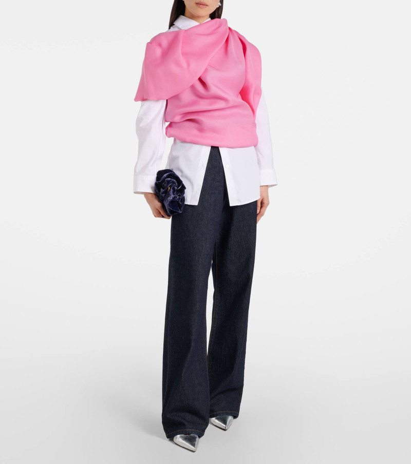 Draped silk satin top 6